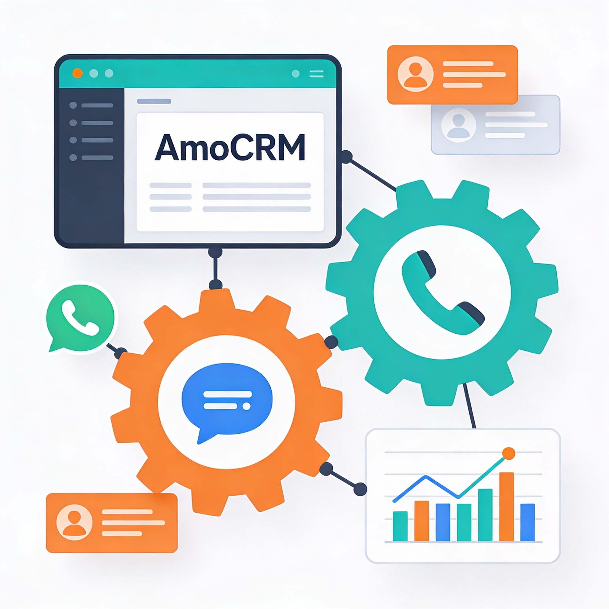 CRM, API и интеграции — иллюстрация технического стека