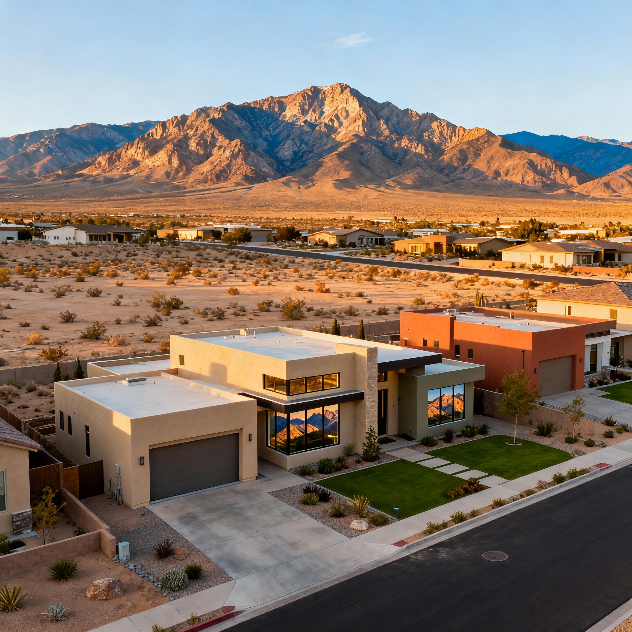 Enterprise Nevada luxury real estate development with mountain views and modern suburban architecture