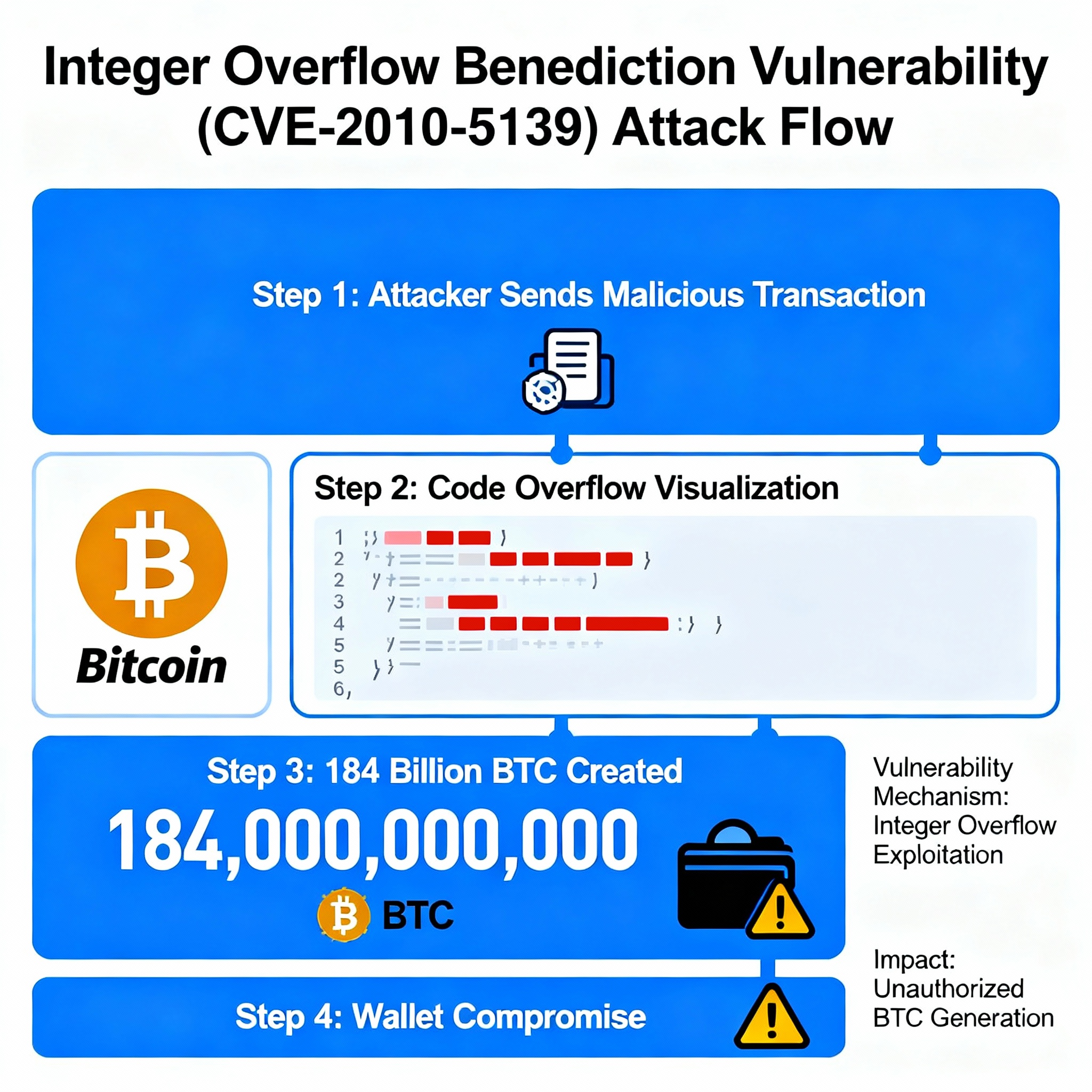 Integer Overflow Benediction (CVE-2010-5139) attack research diagram showing vulnerability exploitation path