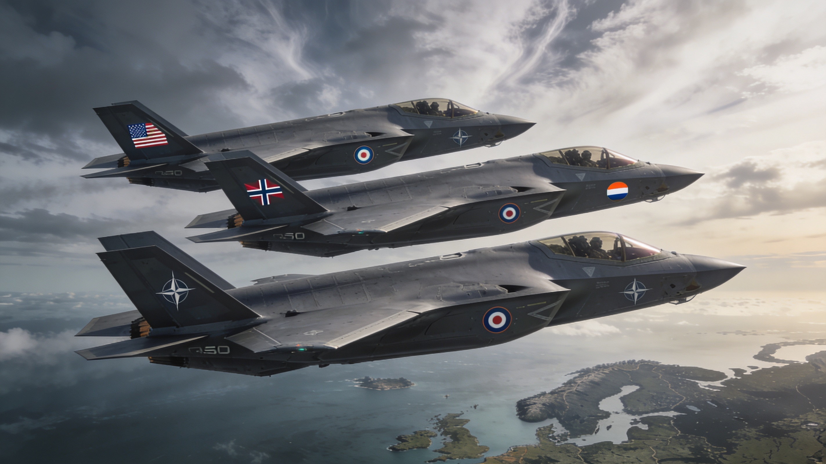 NATO fighter jets in formation