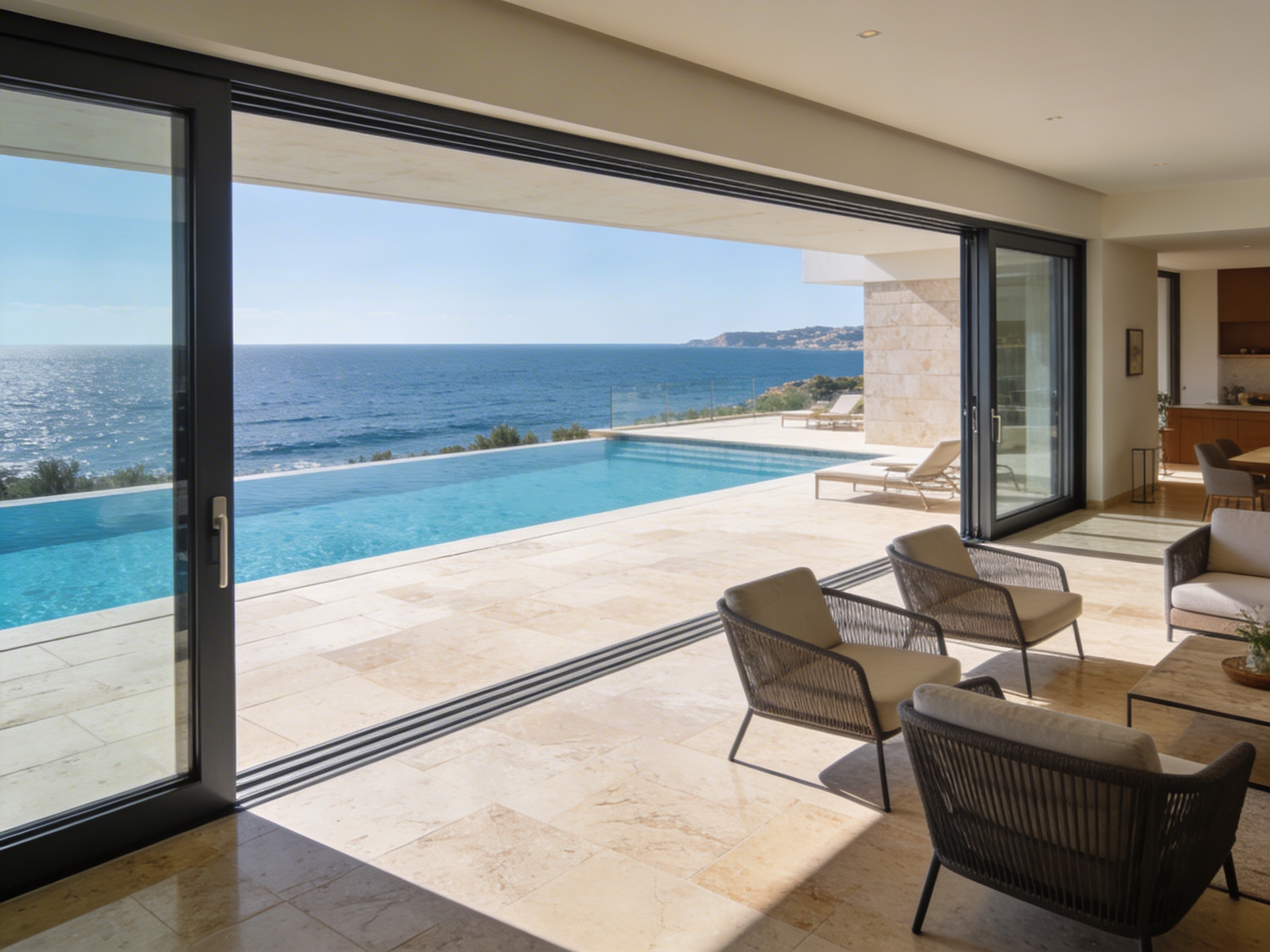 Puerta corredera elevable en aluminio negro