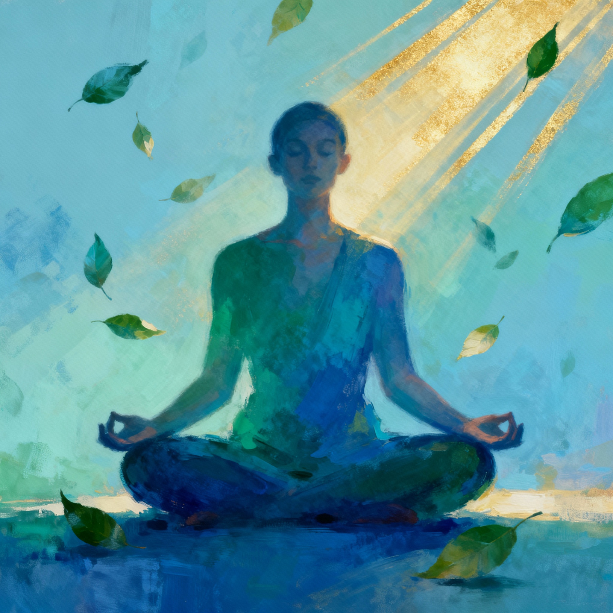 Peaceful abstract meditation scene for mindfulness and anxiety