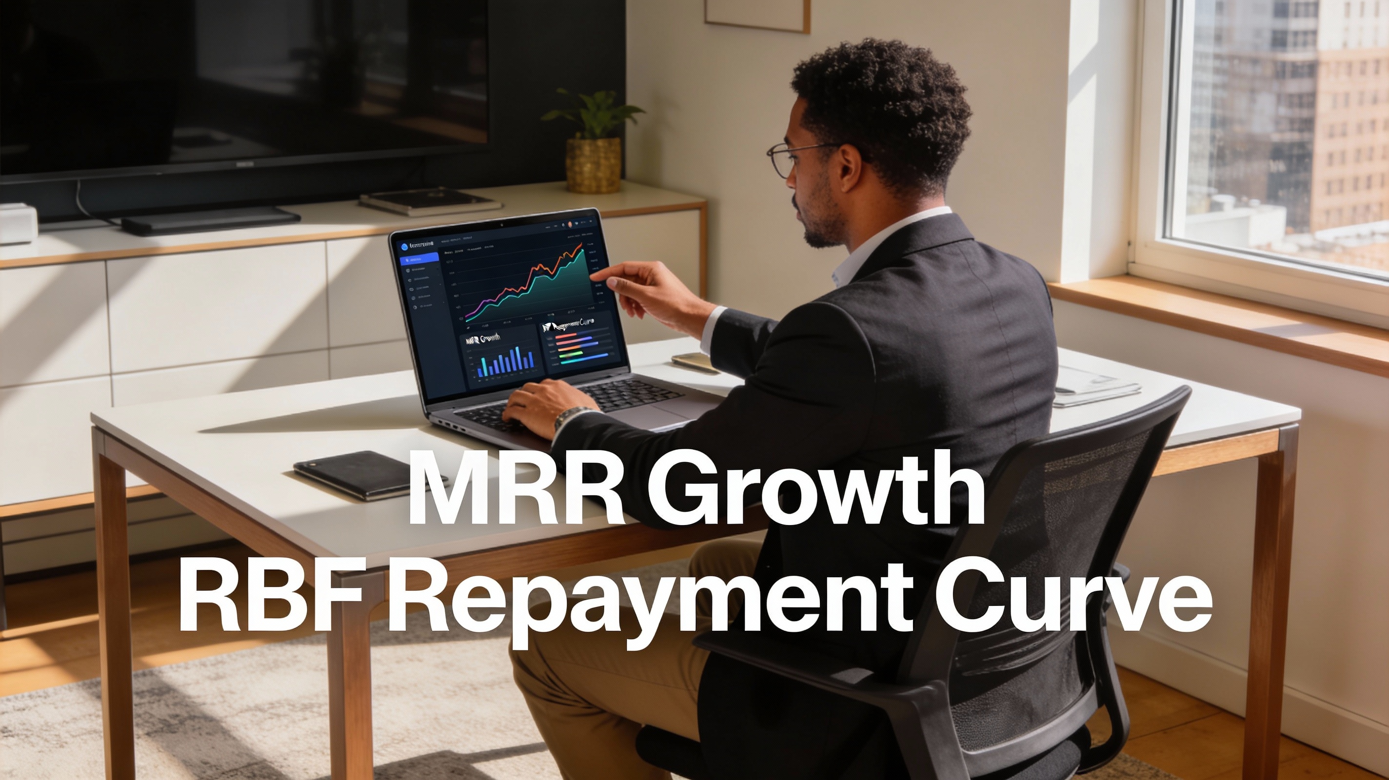 SMB owner analyzing revenue dashboard for revenue based business loan evaluation