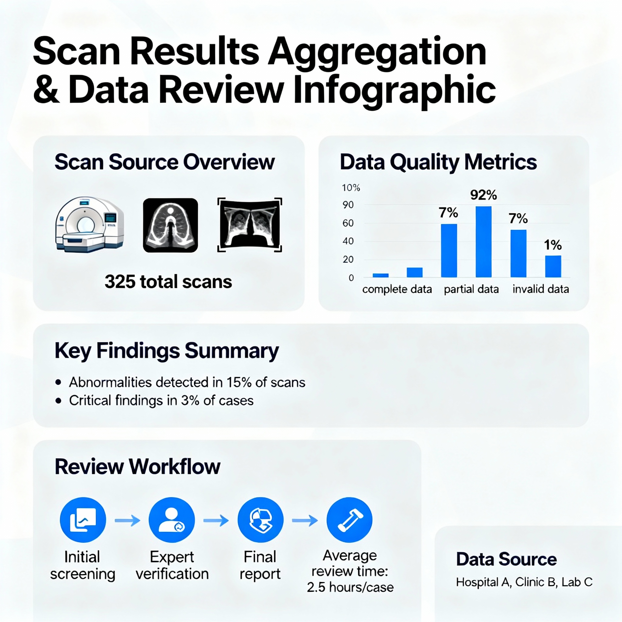 Infographic for aggregating scan results and data review