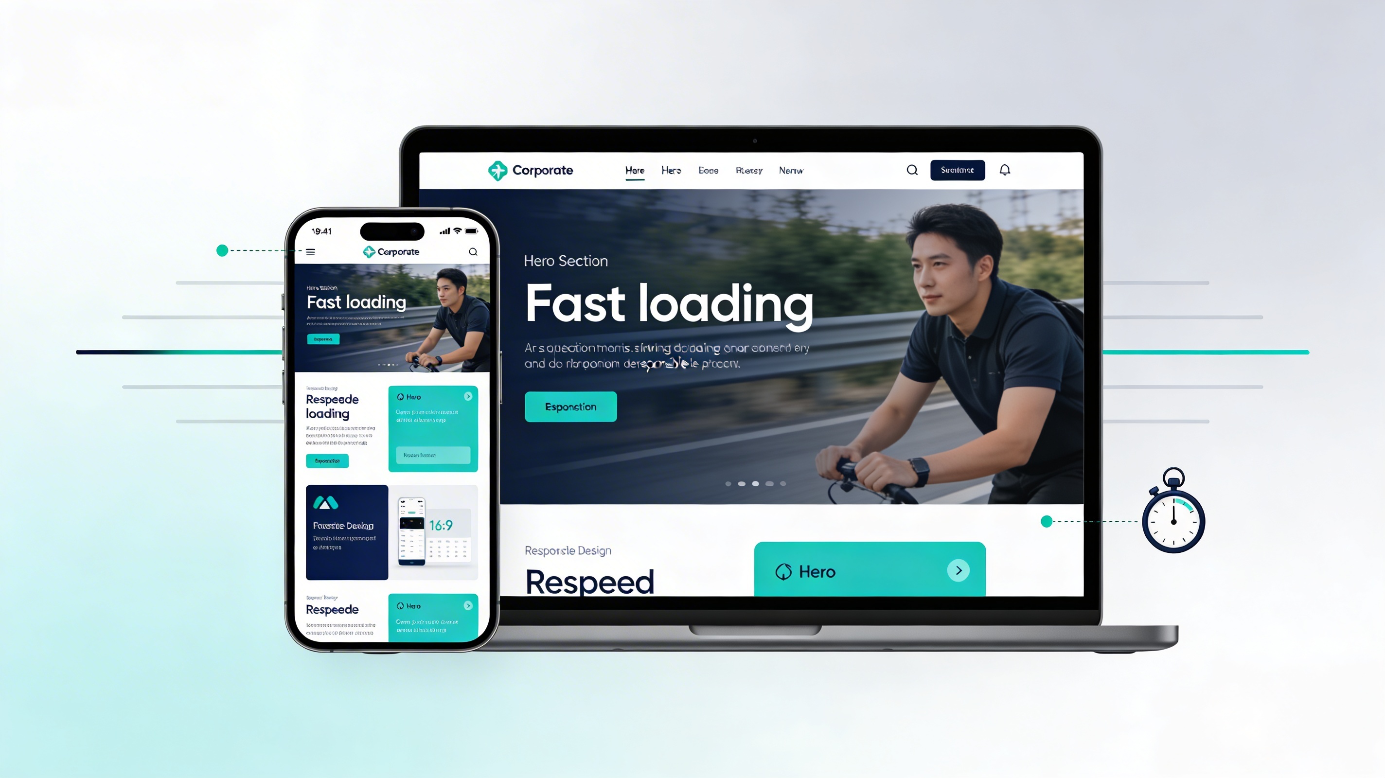 Responsive mobile-friendly AI website design displayed on phone and laptop screens