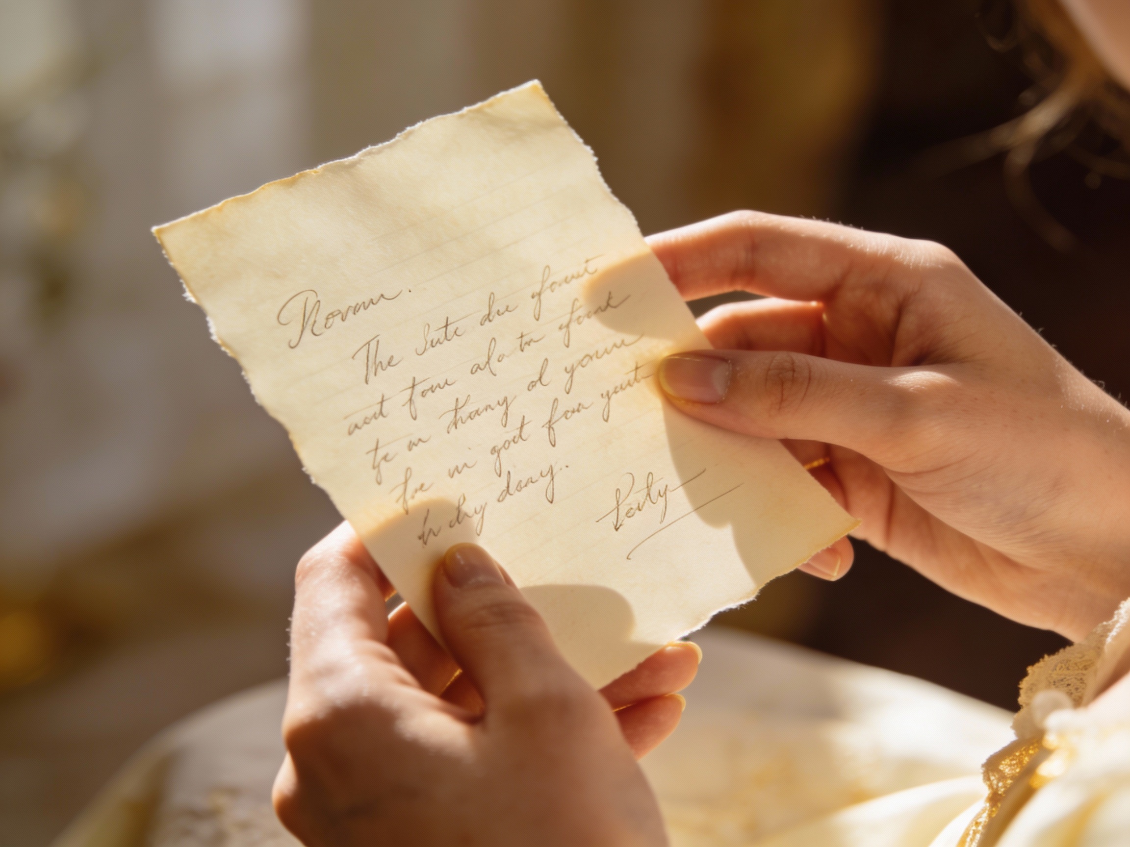 Mains tenant une lettre