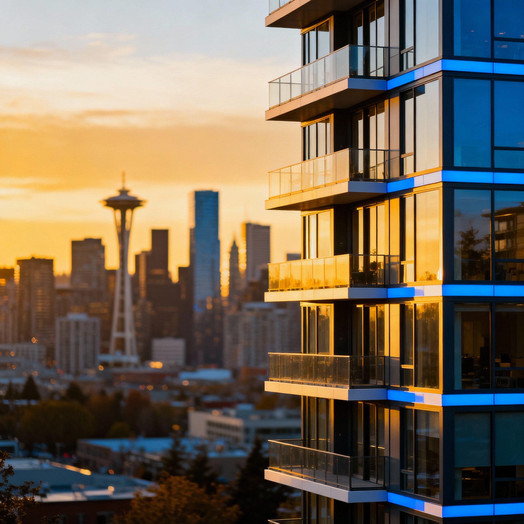 King County condo with skyline view