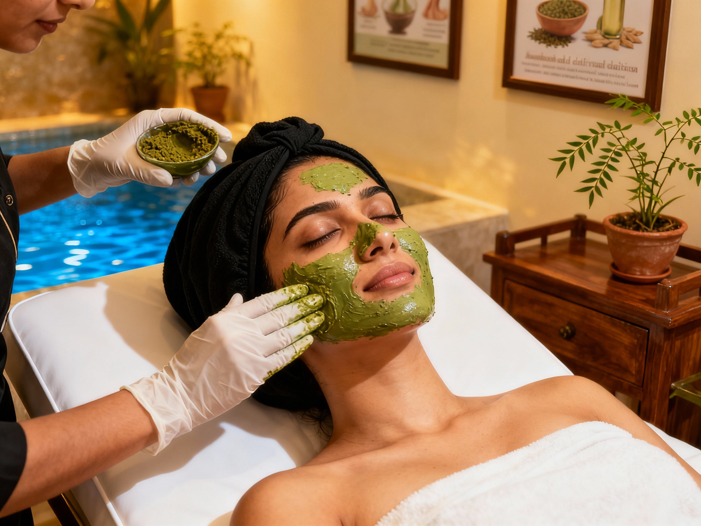 Professional facial skincare treatment at salon