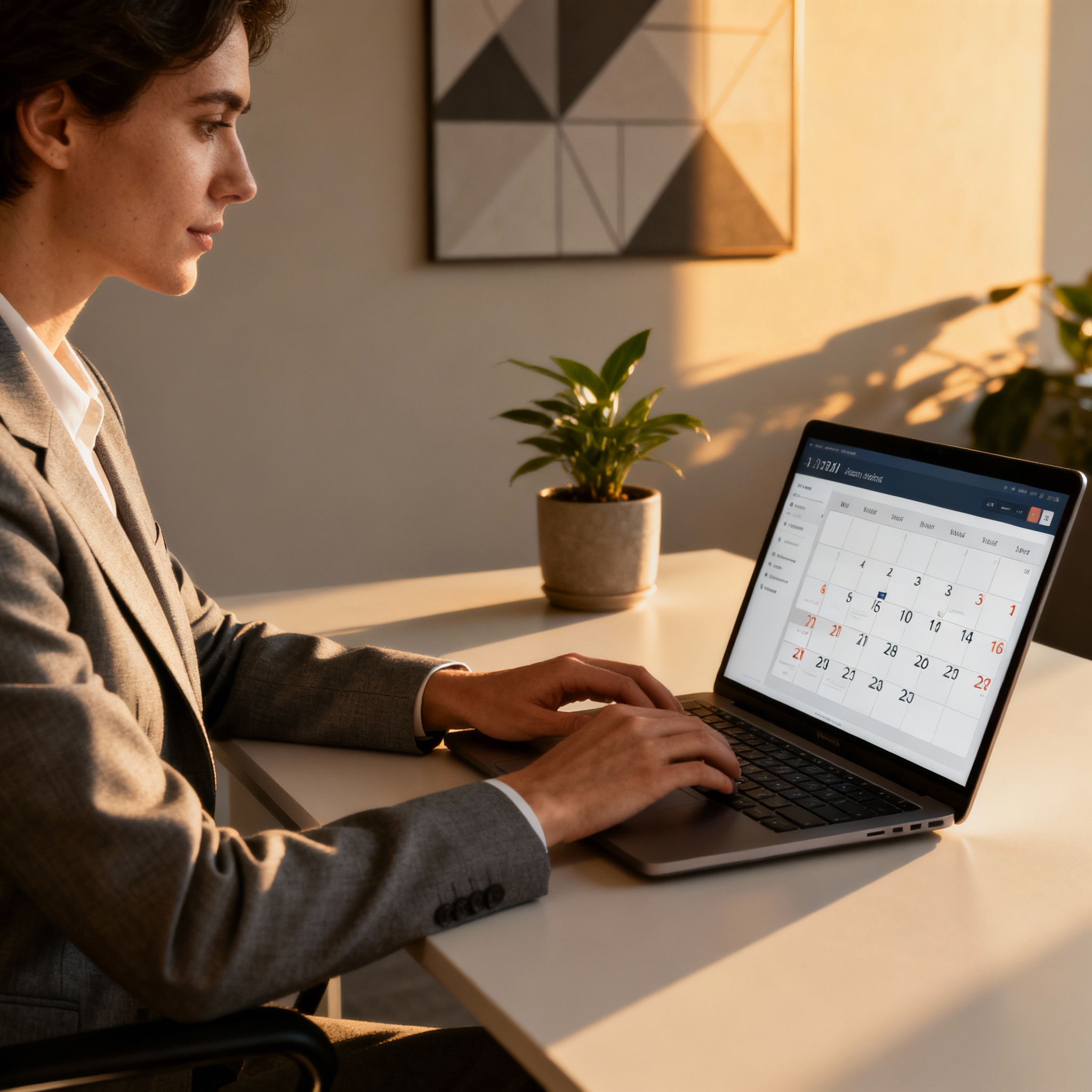 Profesjonalna osoba umawiająca wizytę przy komputerze