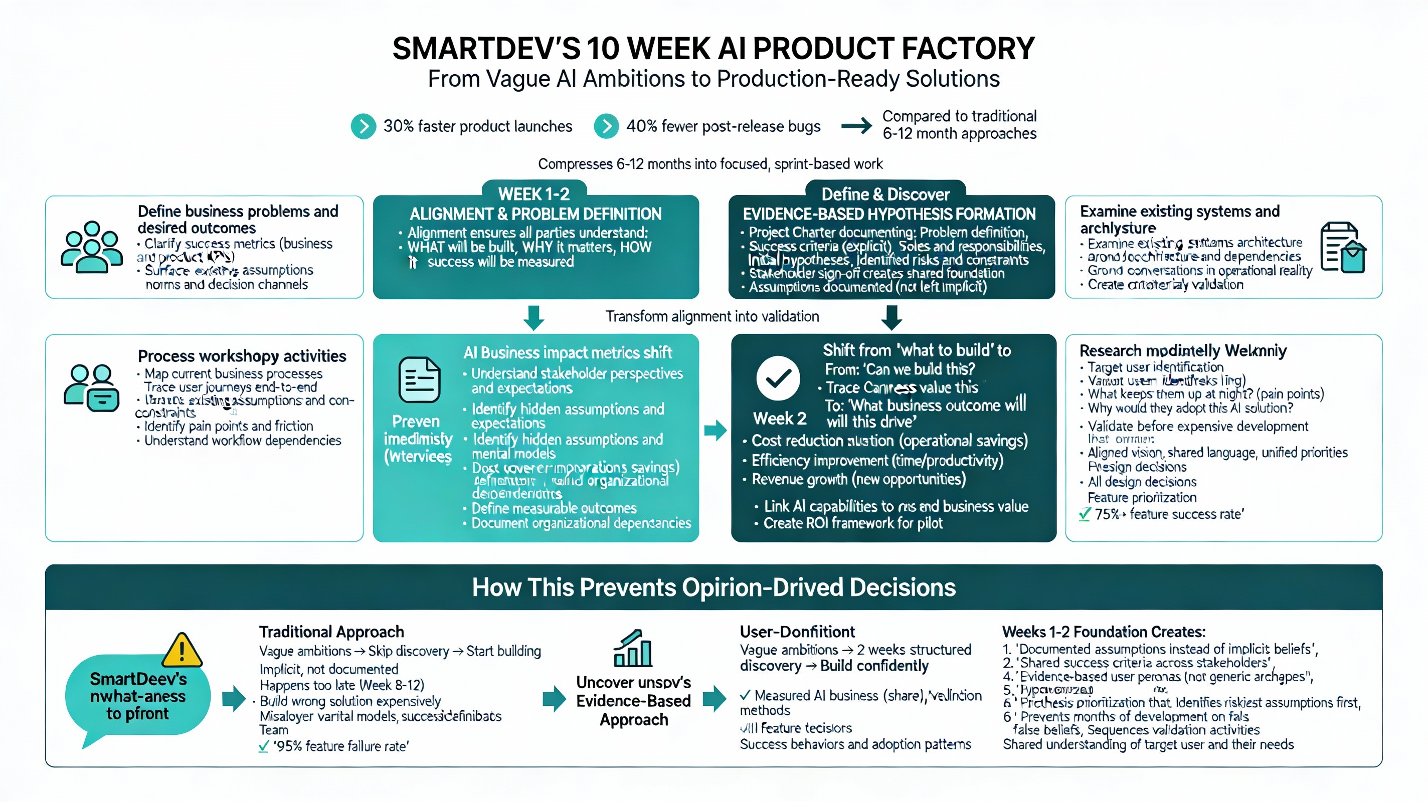 SmartDev's 10 Week AI Product Factory: Weeks 1-2 Transform Assumptions into Validated Business Hypotheses