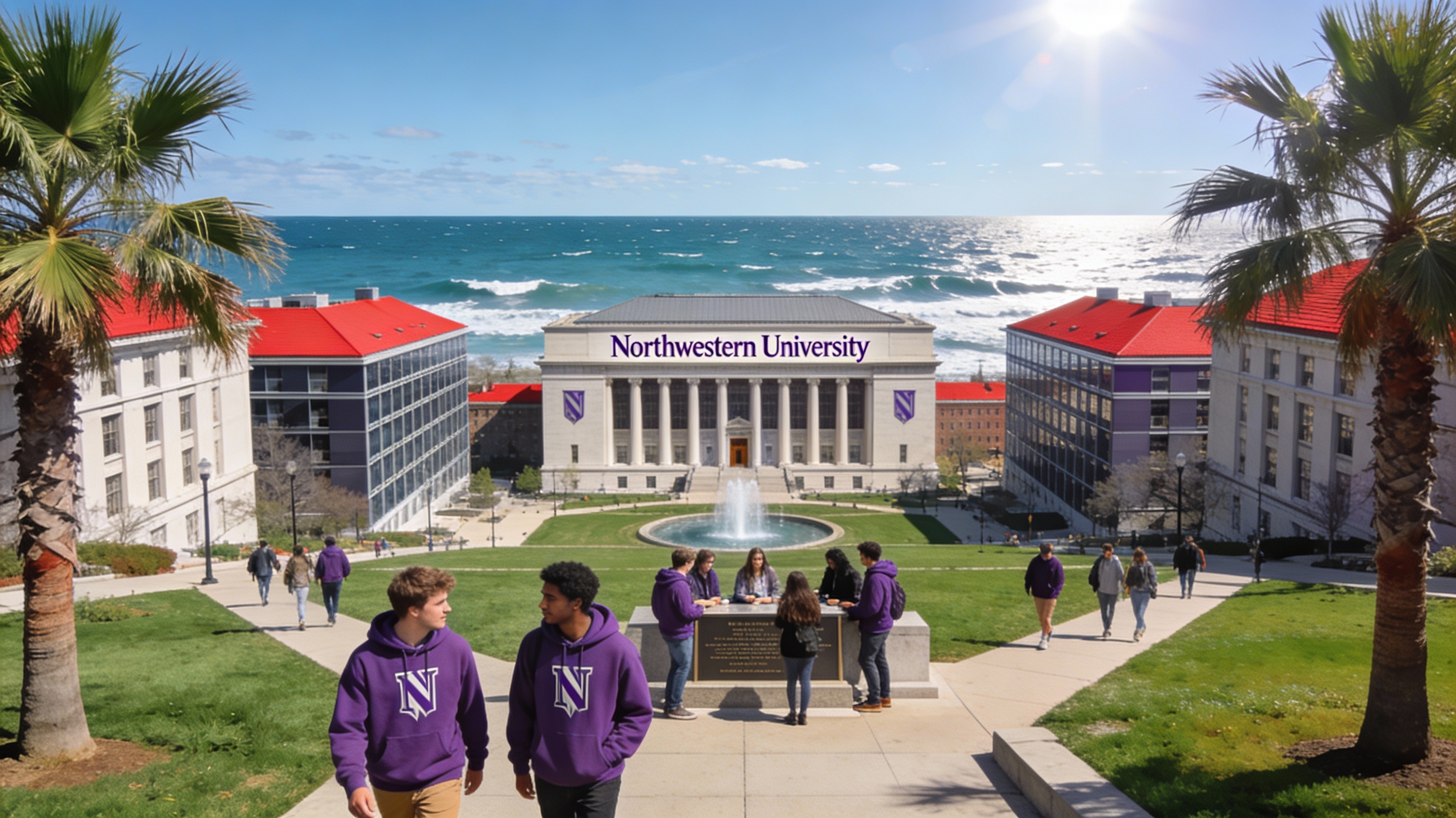 Кампус Northwestern University у озера Мичиган