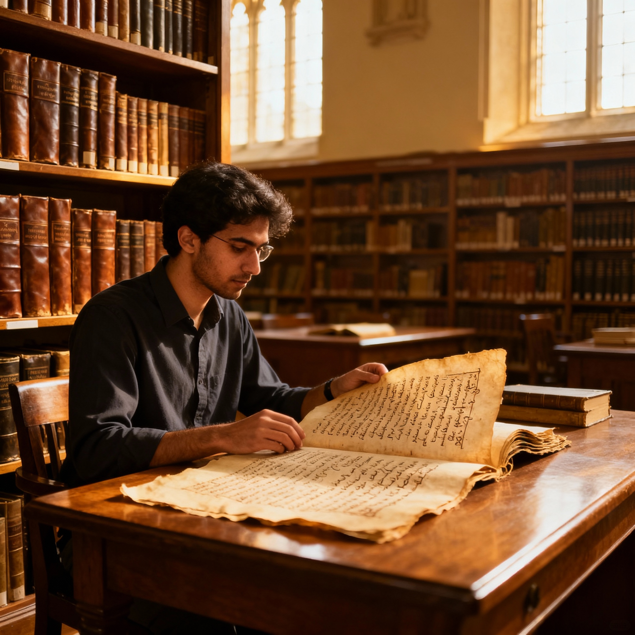 PhD scholar researching ancient Ayurvedic texts for doctoral thesis work