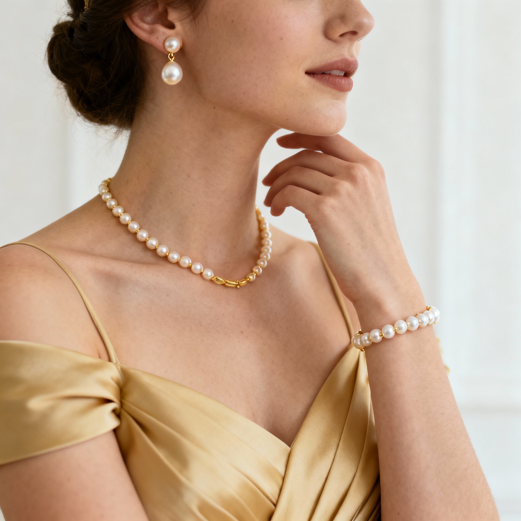 Coordinated bridesmaid jewelry and accessory styling completing the wedding party aesthetic