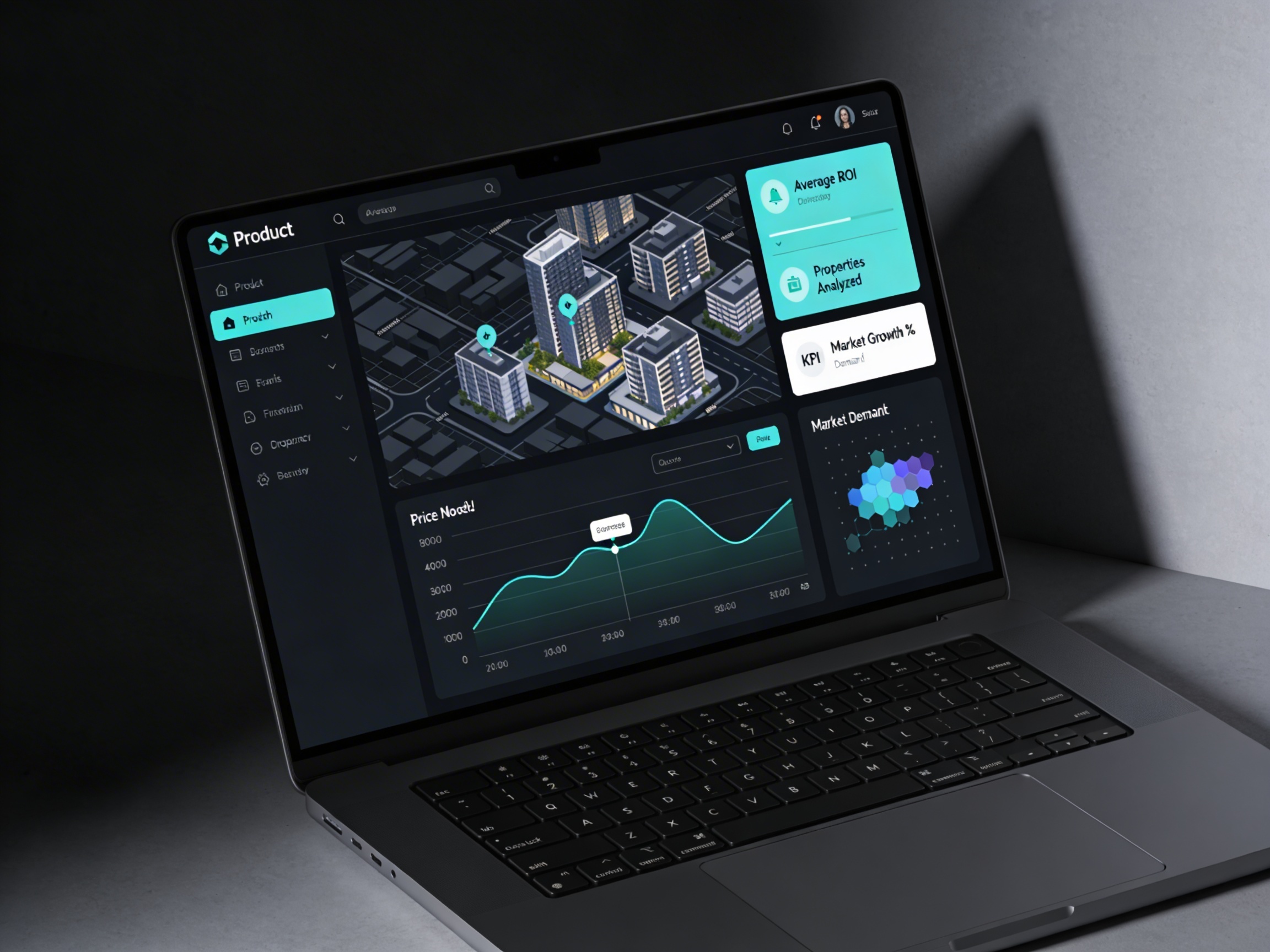 Скриншот дашборда Propellent AI с графиками, картой и KPI-тайлами