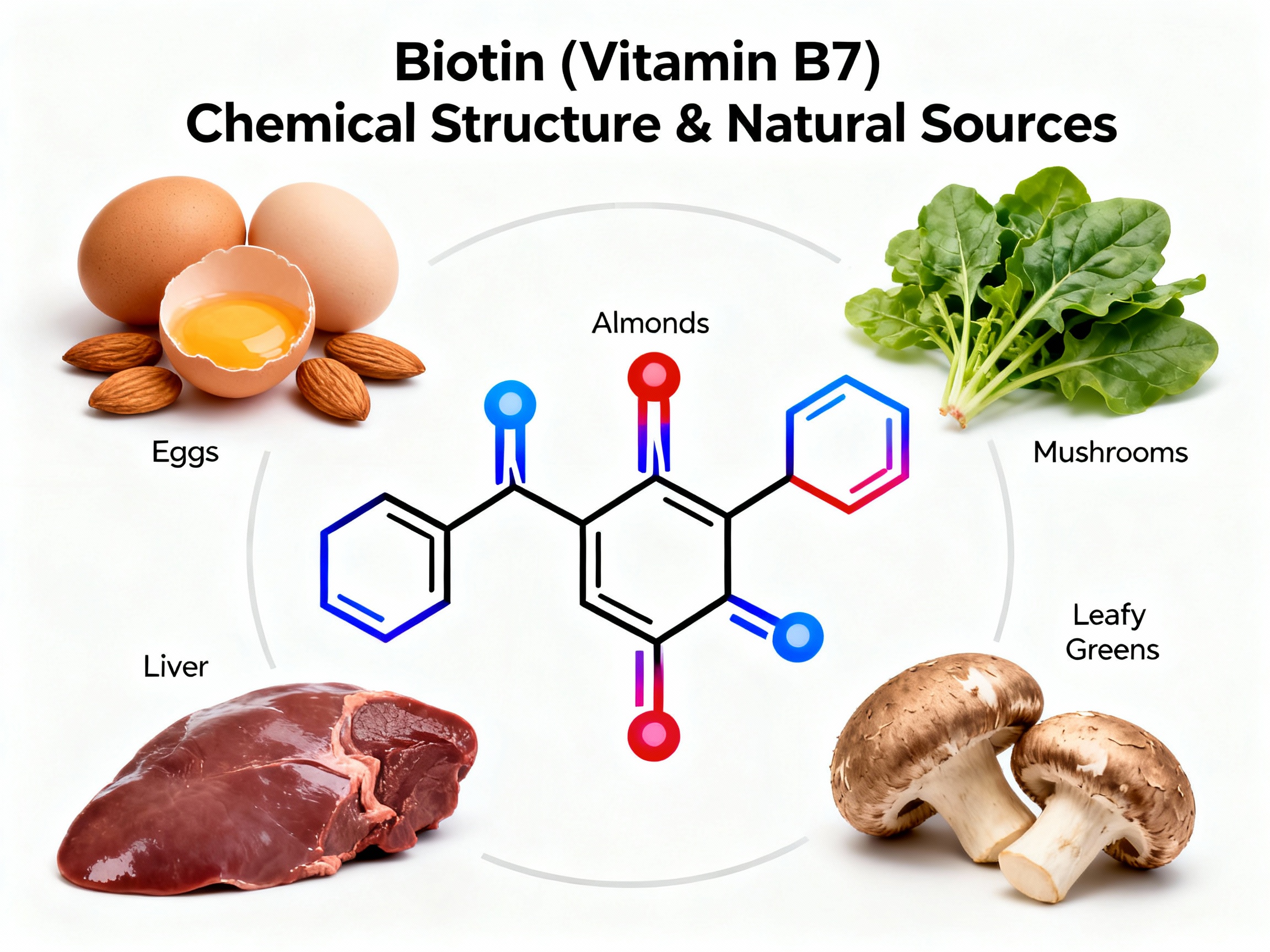 Biotine structure moléculaire et sources alimentaires