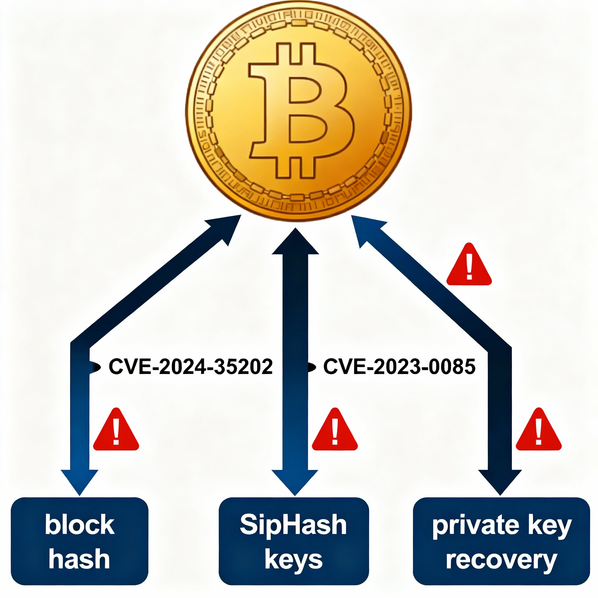 Secret Pepper Distillate Attack research diagram showing Bitcoin cryptographic vulnerability exploitation pathway