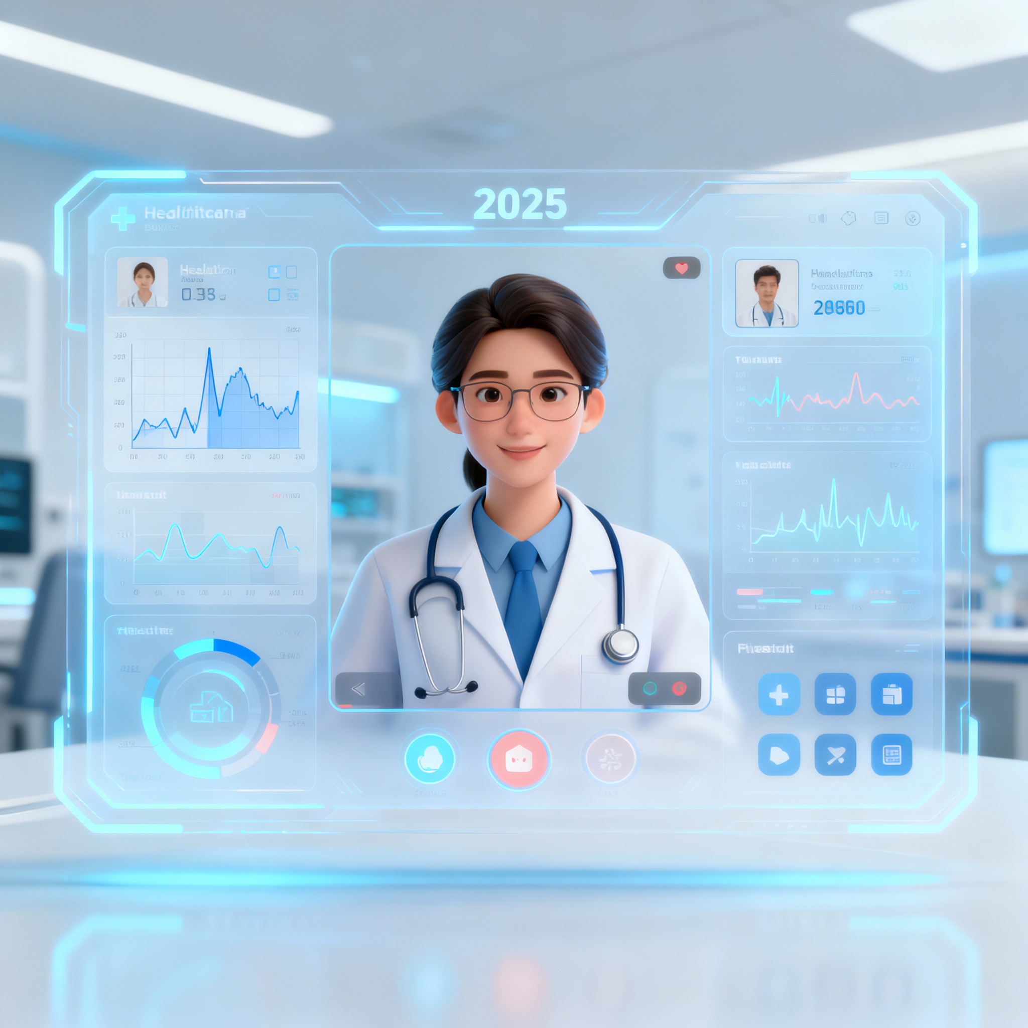 Telehealth virtual consultation illustration showing digital healthcare access in 2025