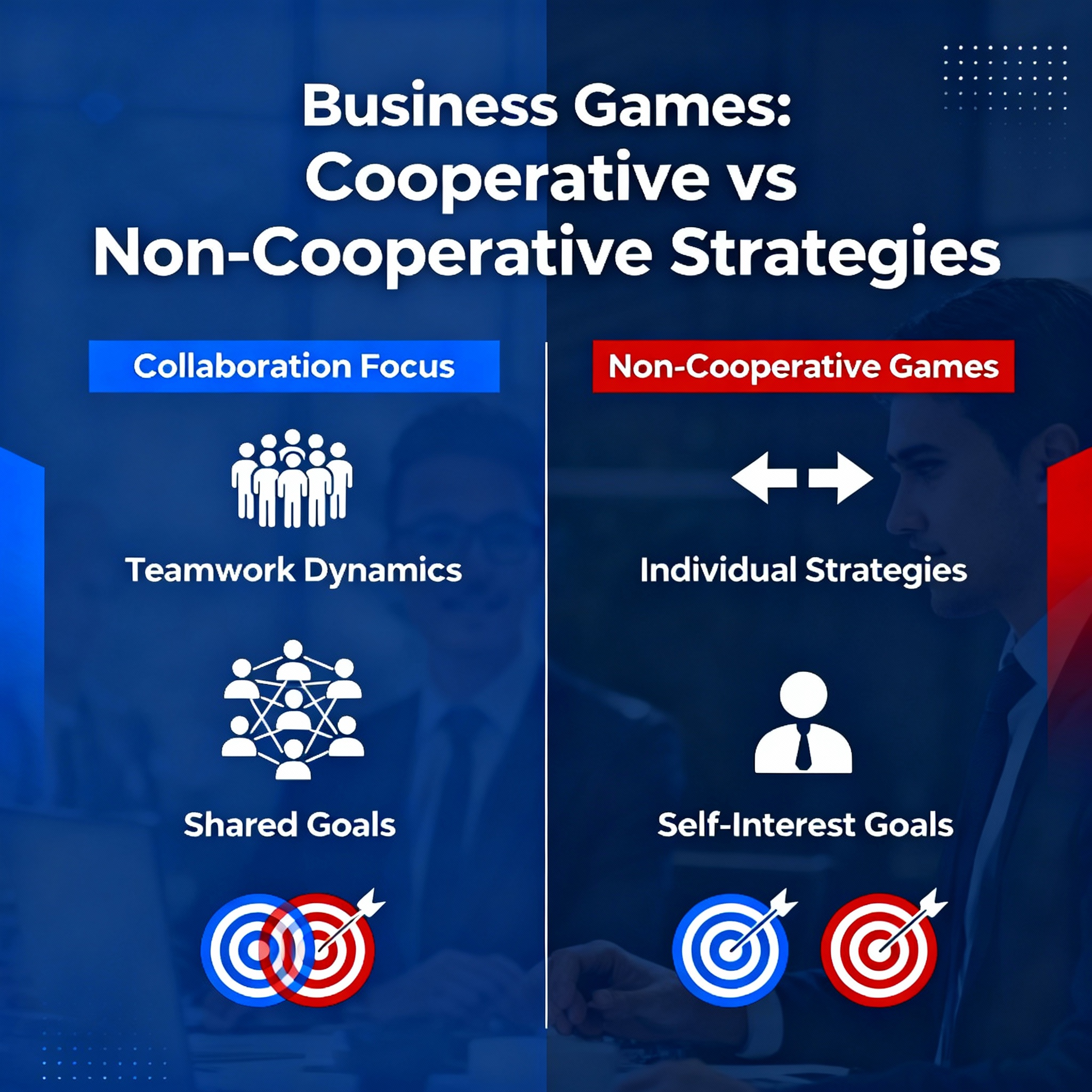Comparison between cooperative and non-cooperative game strategies