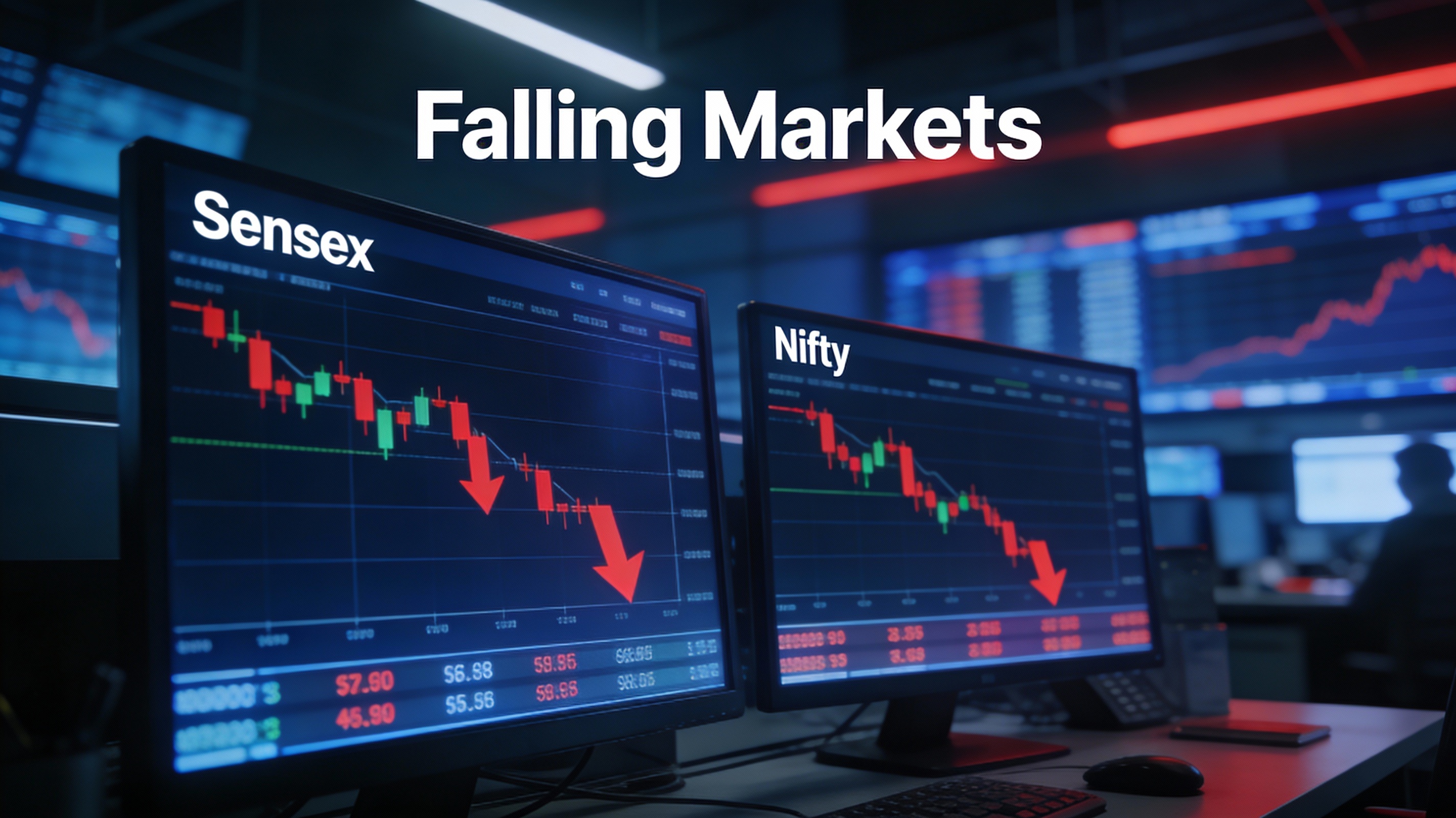 Stock market Sensex Nifty falling indices trading