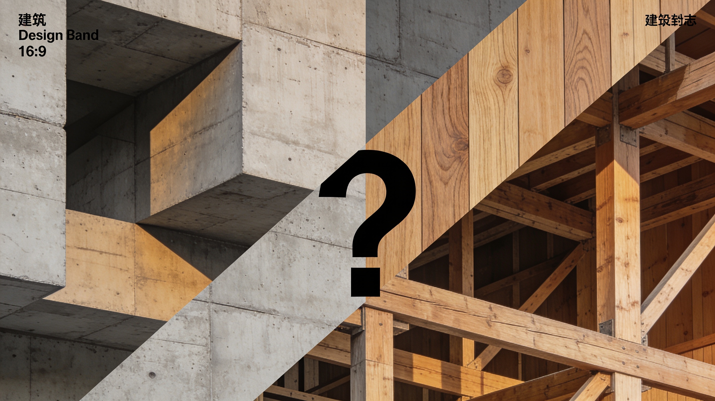 Illustration split-screen : béton vs bois dans la construction