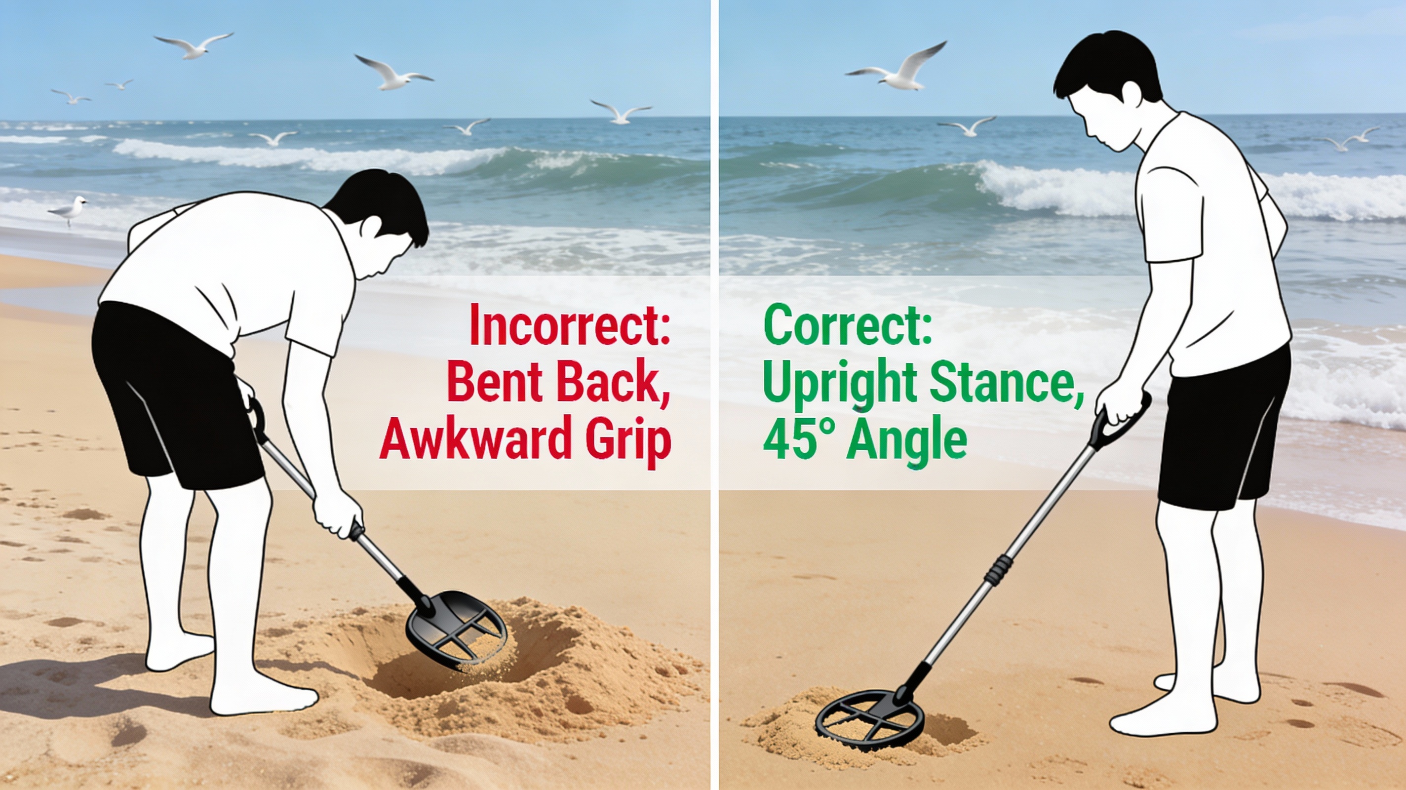 Correct vs incorrect scoop technique