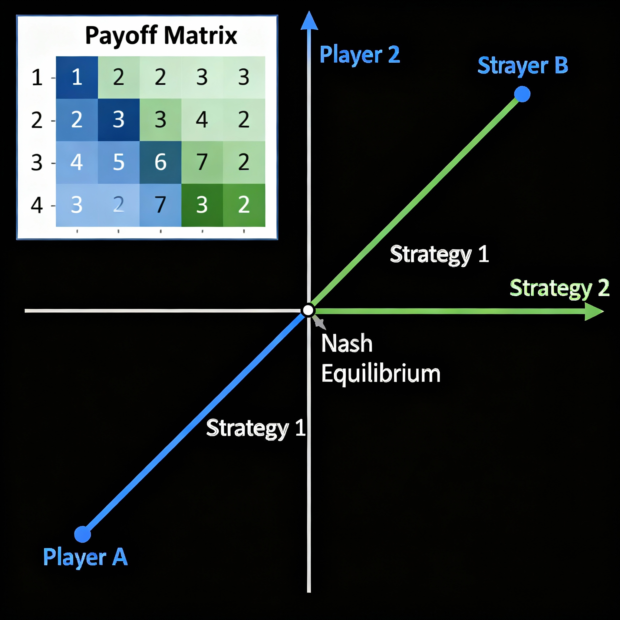 Nash equilibrium concept showing strategic balance in game theory