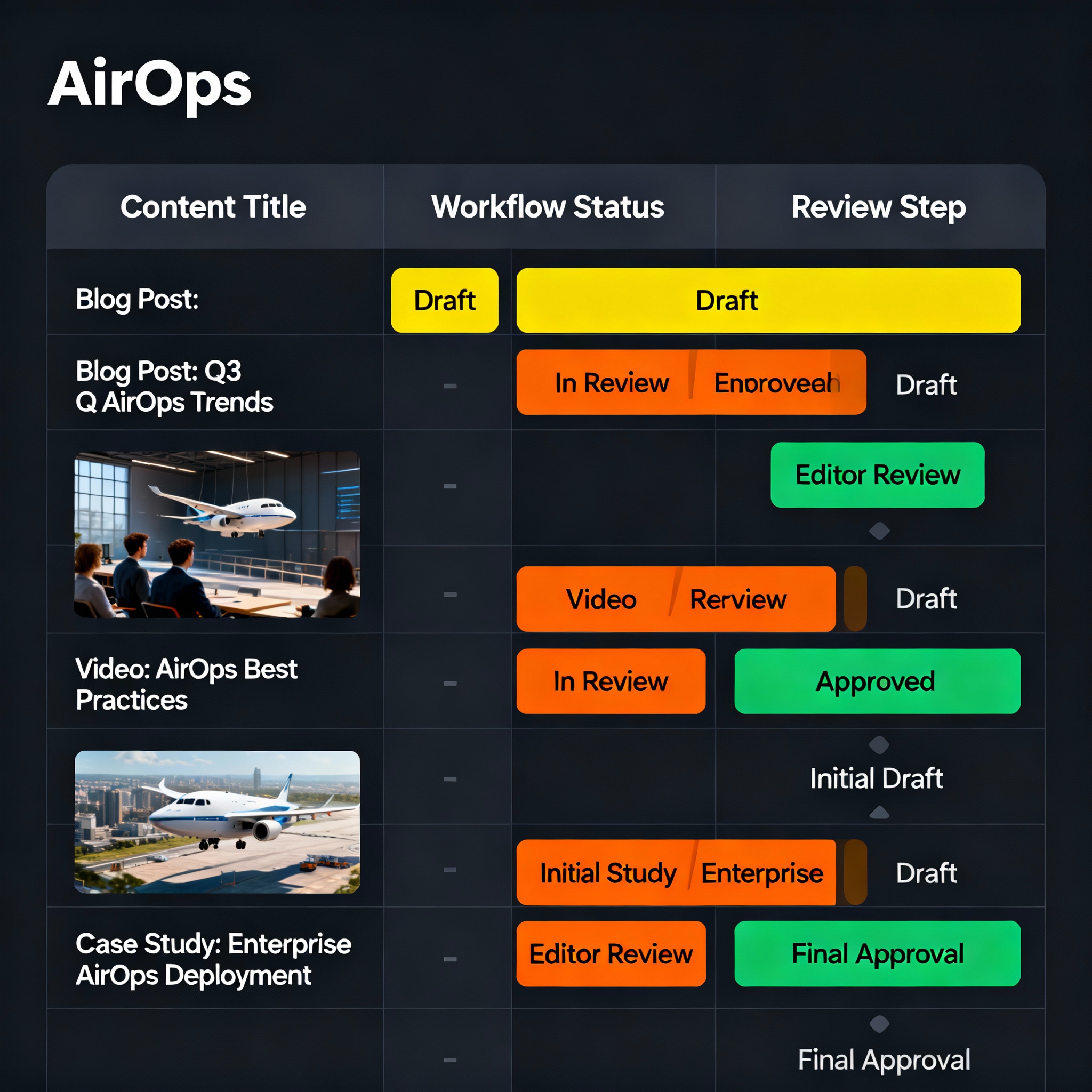 AirOps Content Grid for Bulk Operations