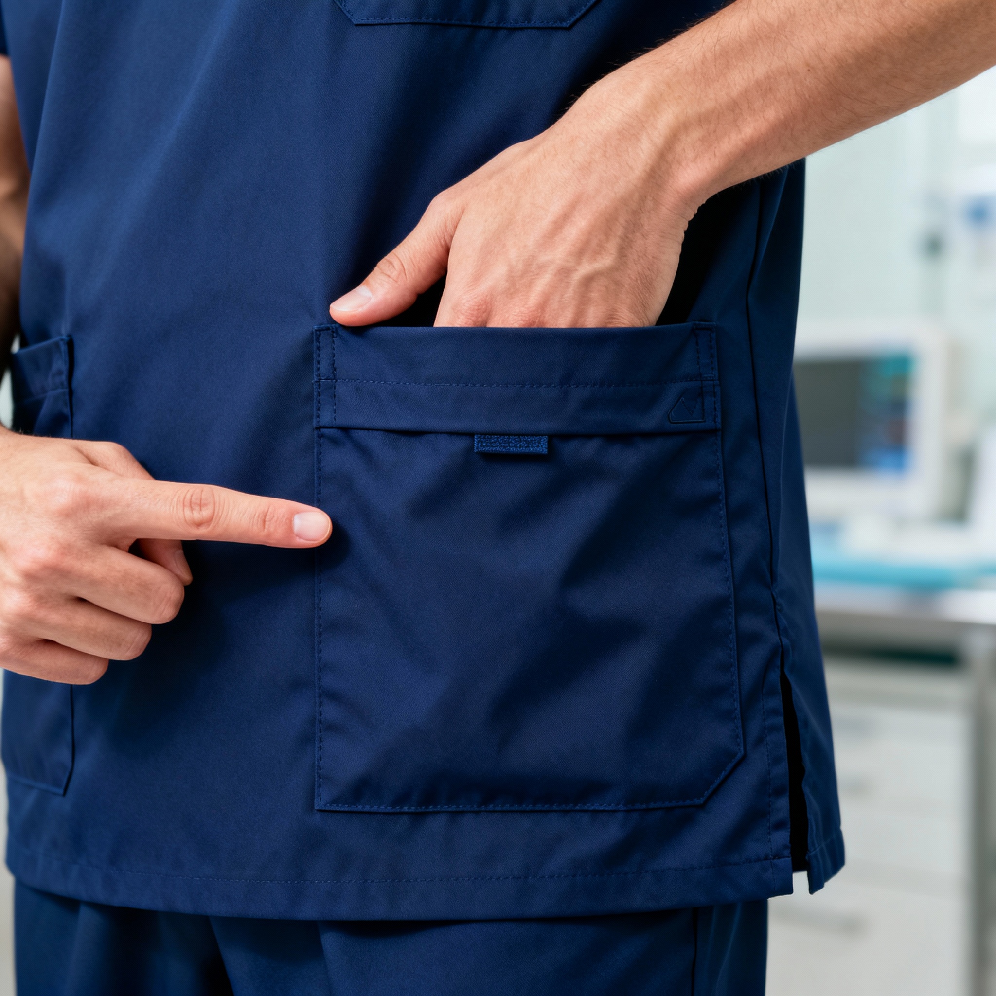 Thoughtfully designed pockets feature on medical scrubs
