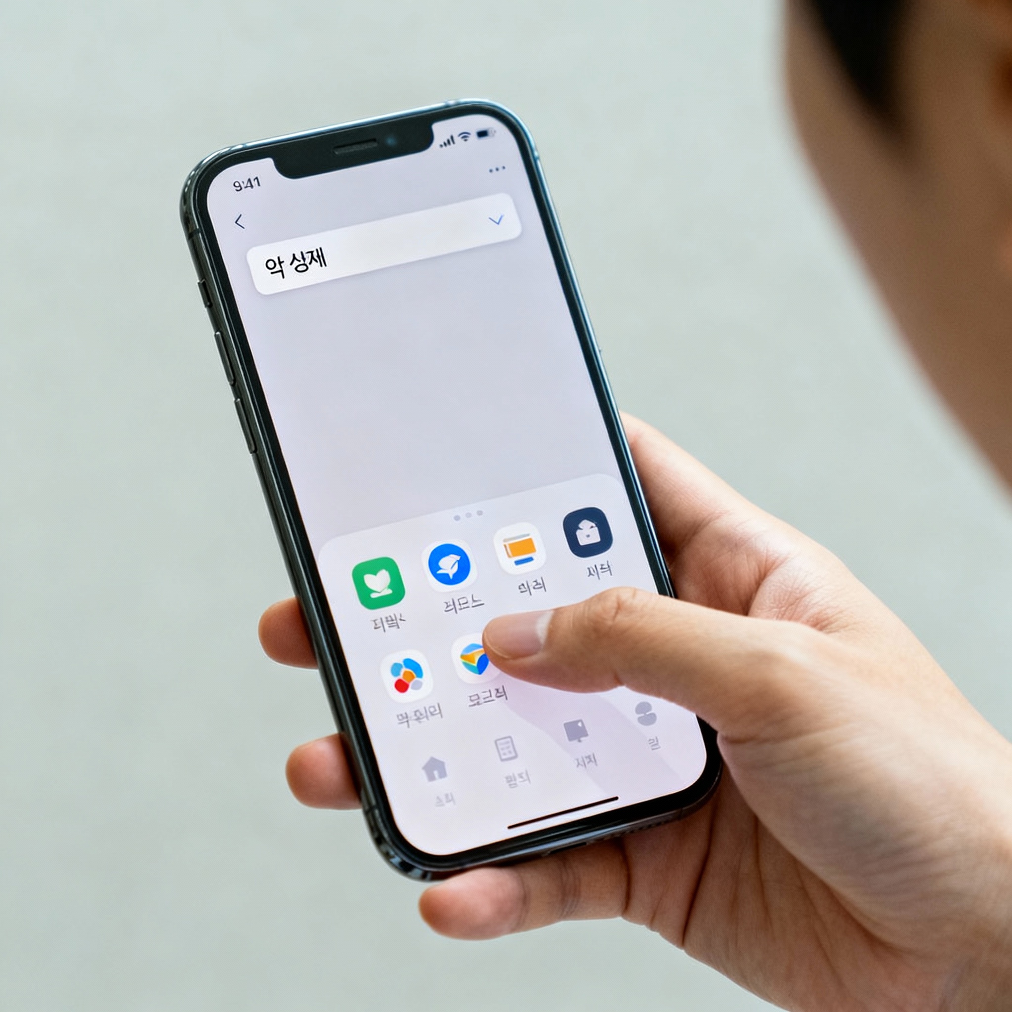 스마트폰에서 앱, 사진 삭제하는 장면