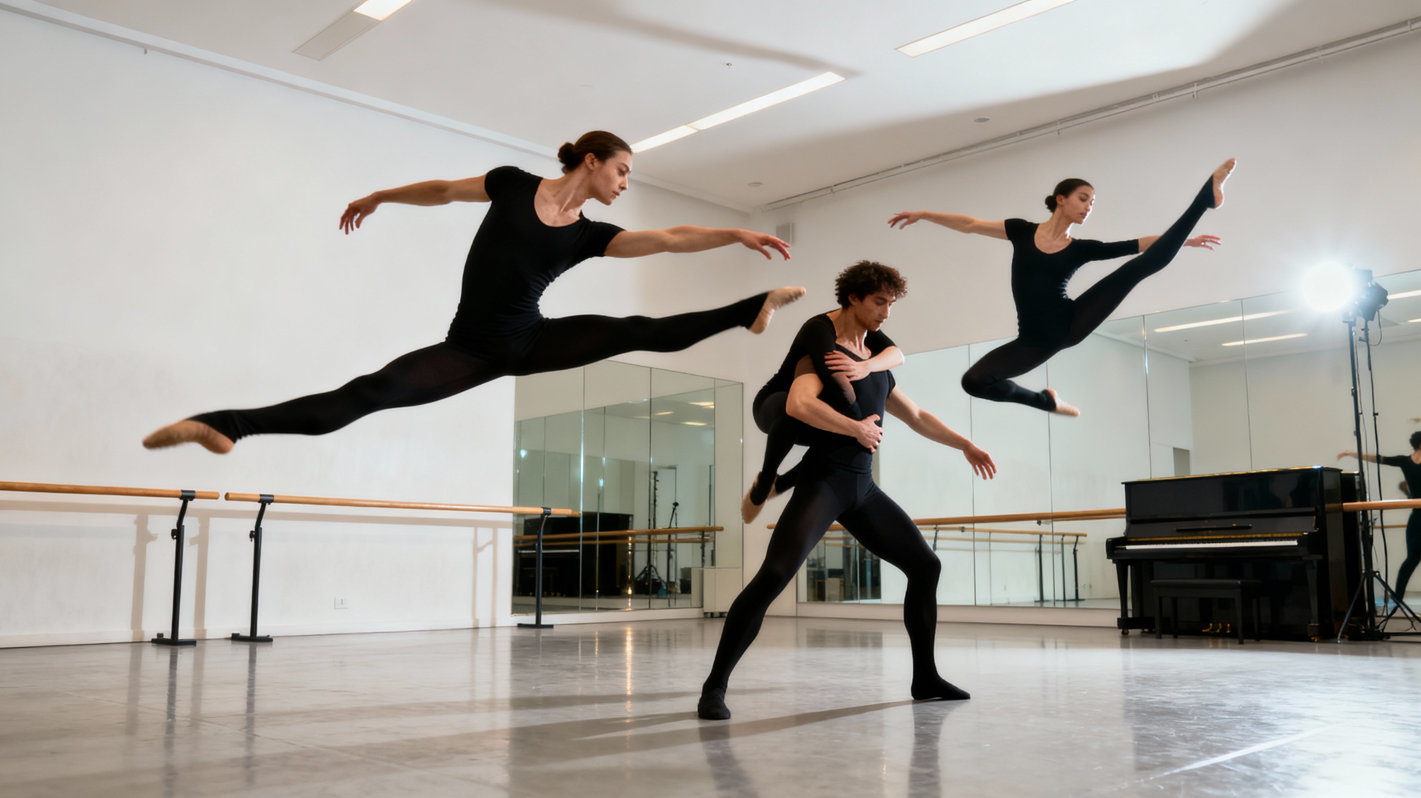 Professional dance studio with contemporary dancers