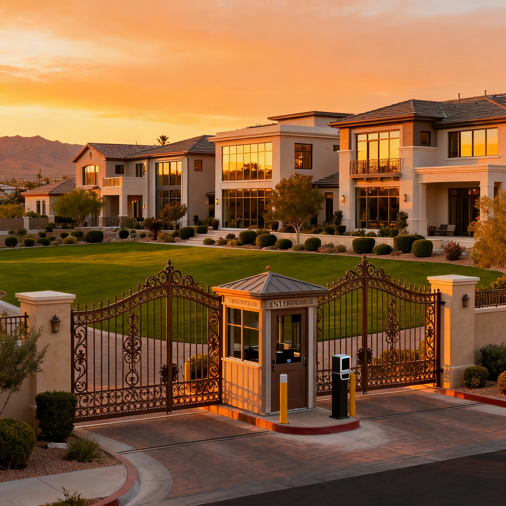 Top 10 gated communities in Enterprise Nevada with guard gates and luxury homes