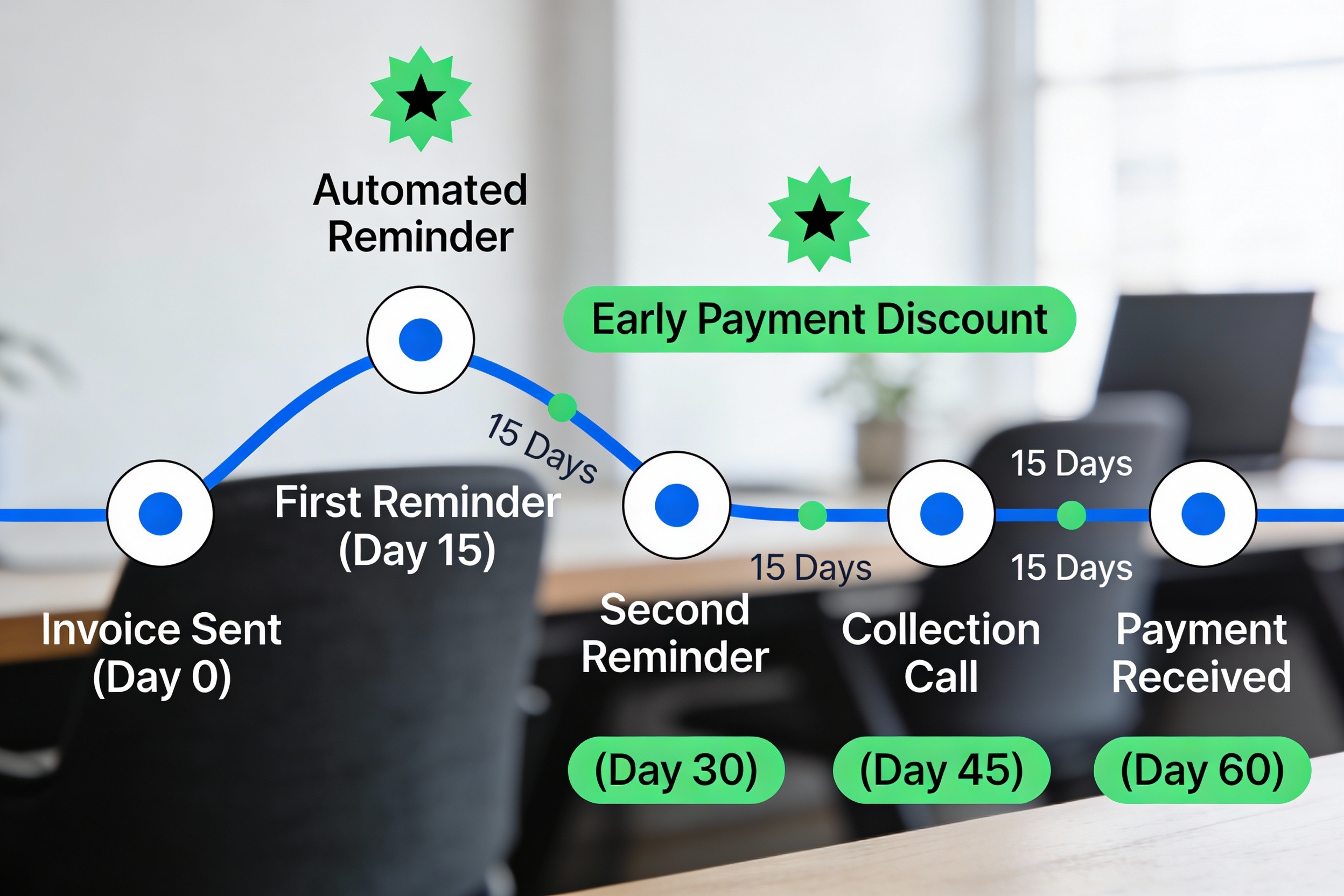 Accounts receivable timeline showing collection acceleration strategies
