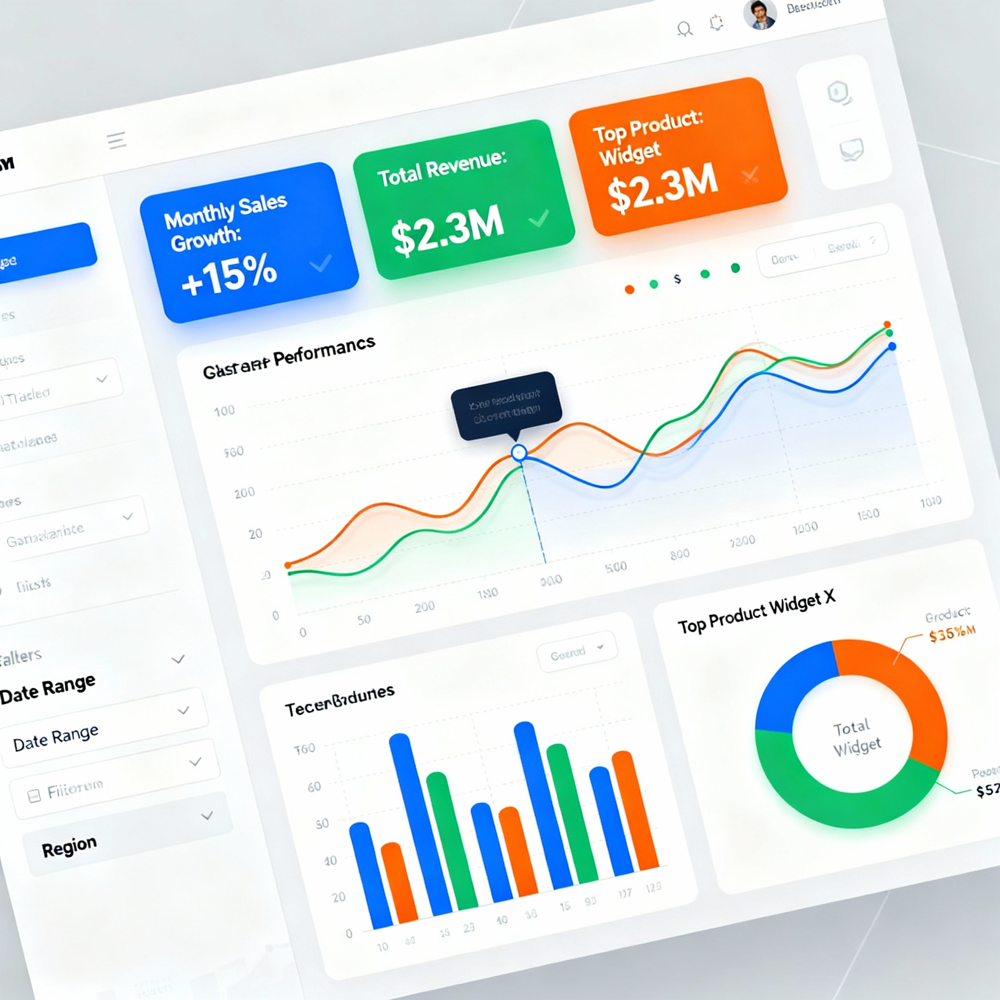 Analytics dashboard showing store performance metrics