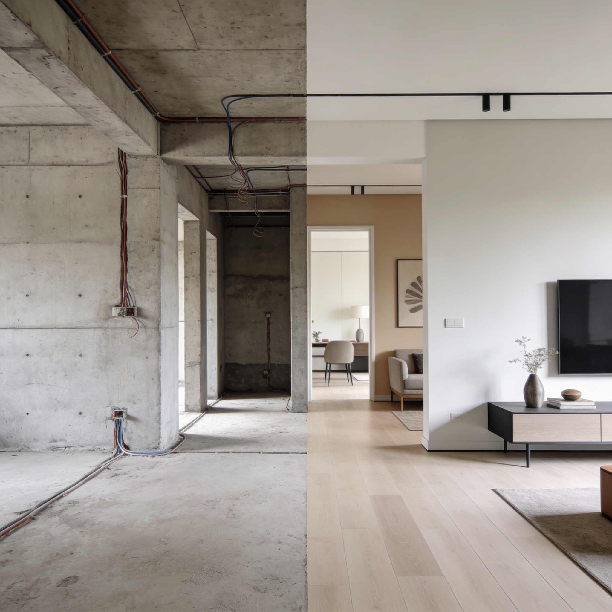 До и после ремонта — черновой вид и готовая отделка