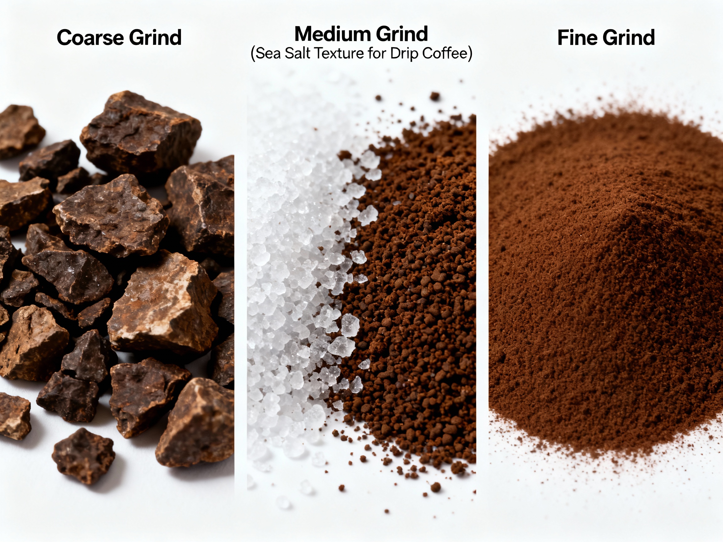 Coffee Grind Size Reference Guide - Medium Grind for Drip Coffee