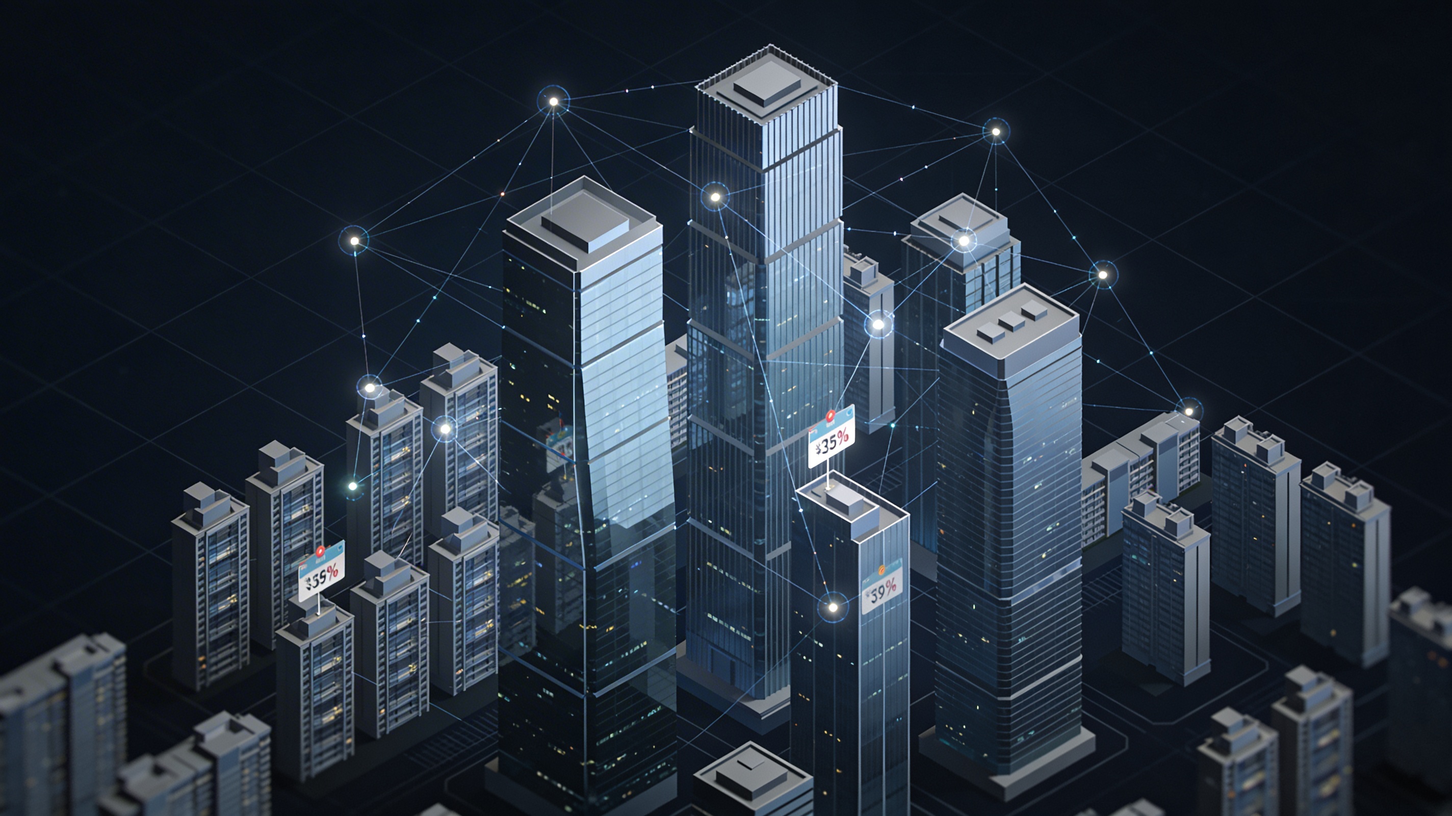 Карта города с наложенными данными ИИ-анализа недвижимости