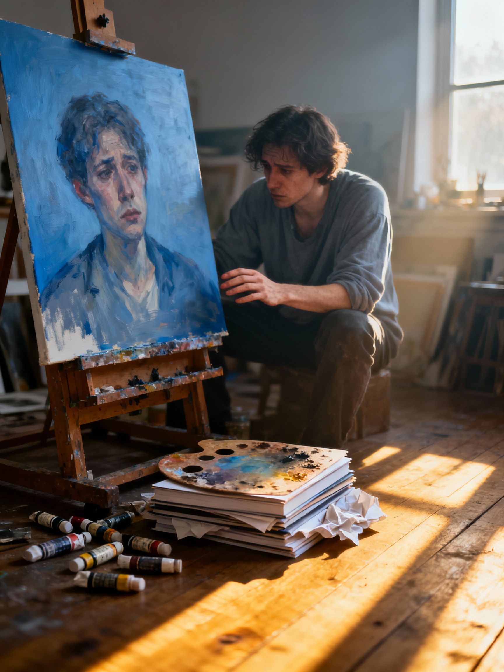 The moment of hesitation before painting