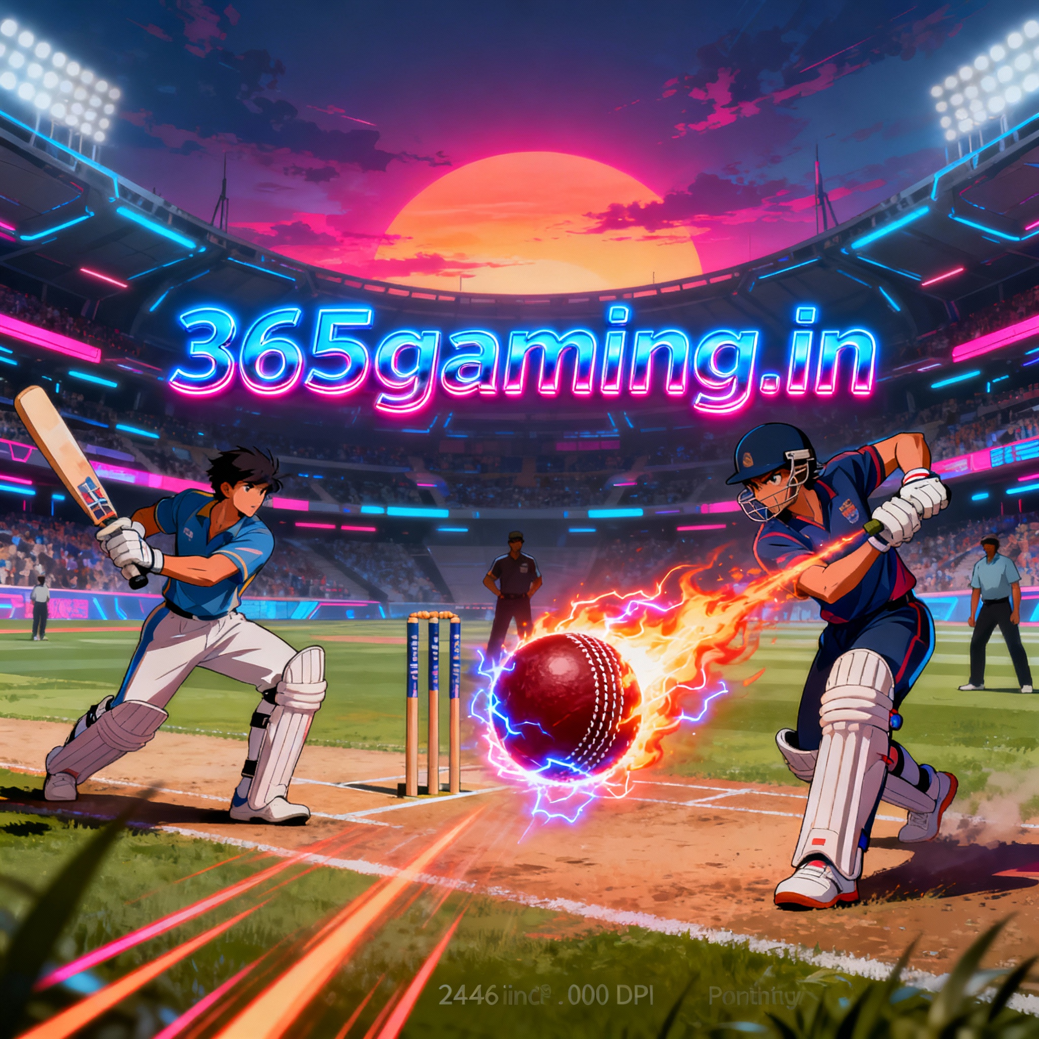 Another epic anime sports poster with centered glowing 365gaming.in domain.