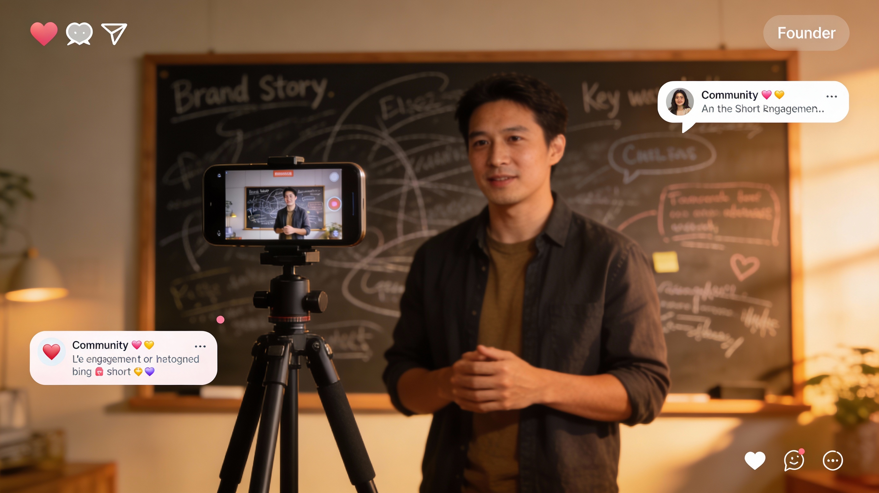 Founder filming authentic marketing video