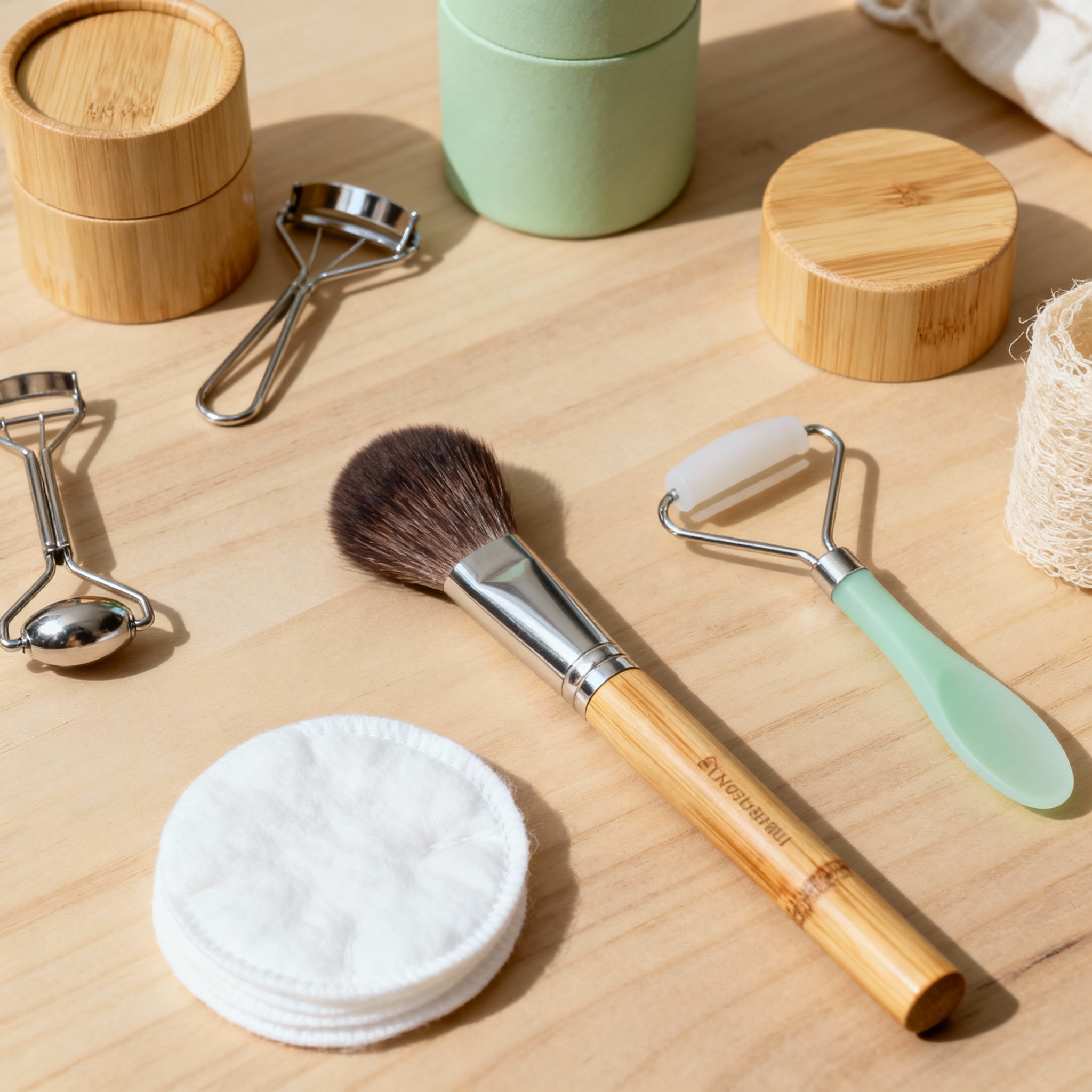 Sustainable beauty tools and bamboo brushes