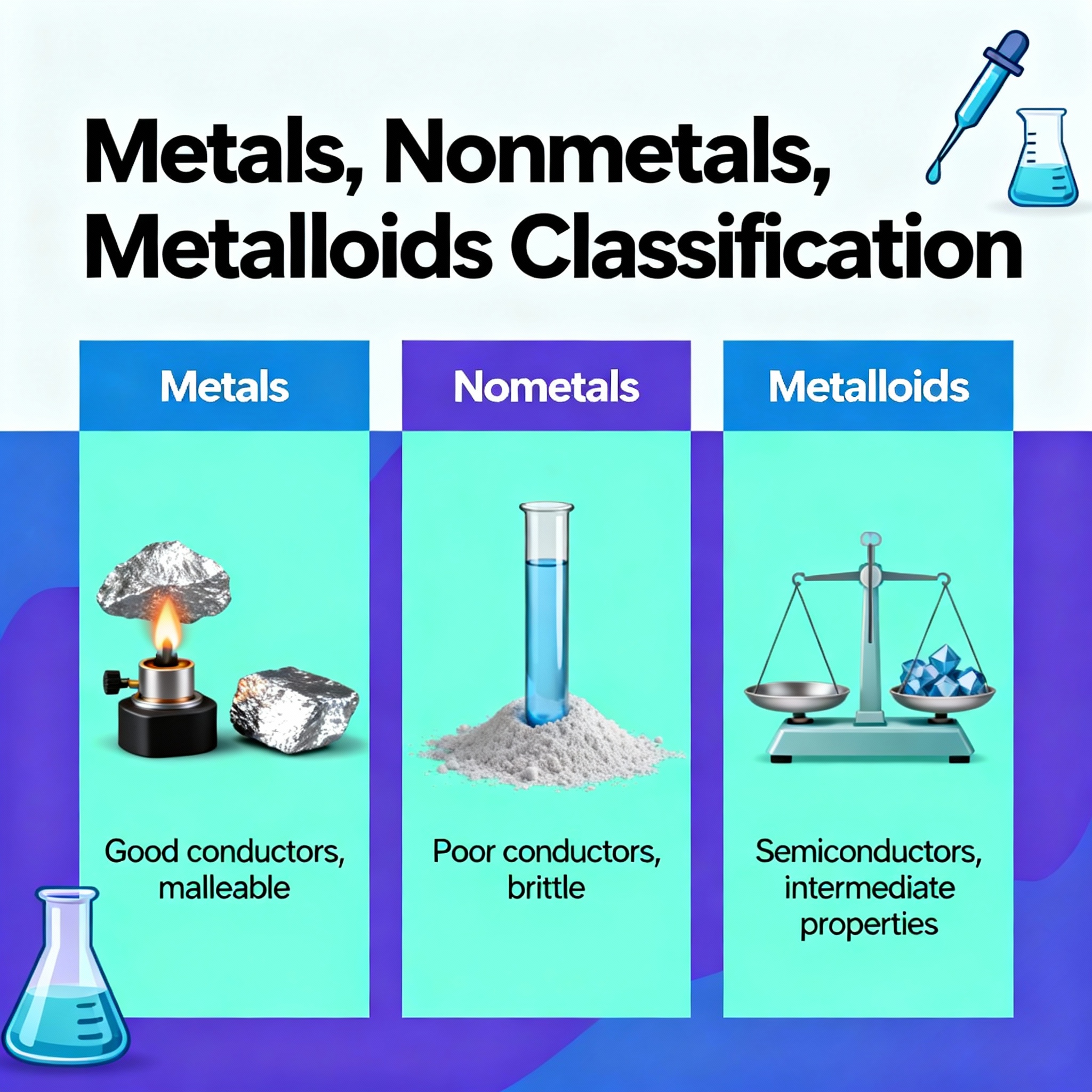 / Clasificación metales no metales metaloides elementos químicos ejemplos