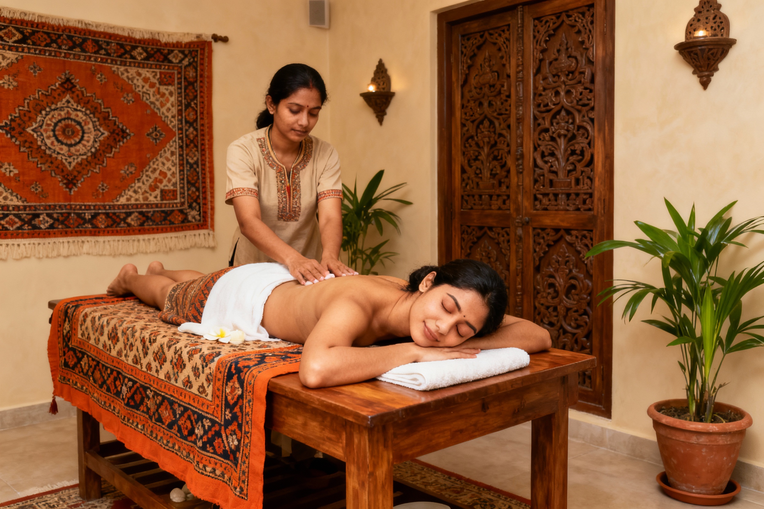 Relaxing spa massage therapy treatment