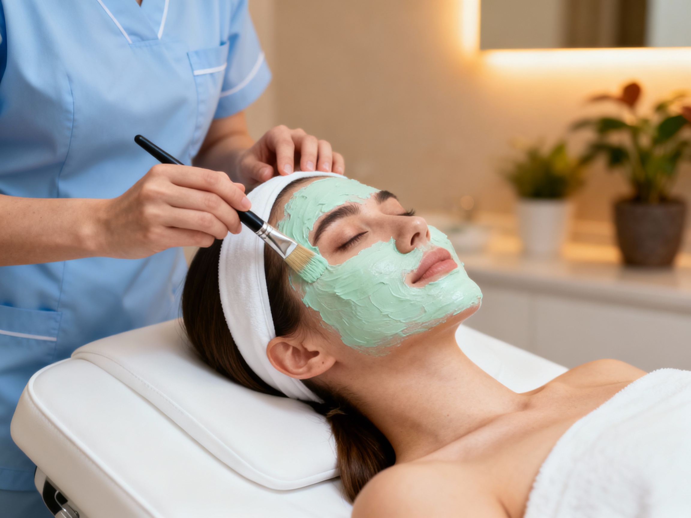 Professional facial skincare treatment