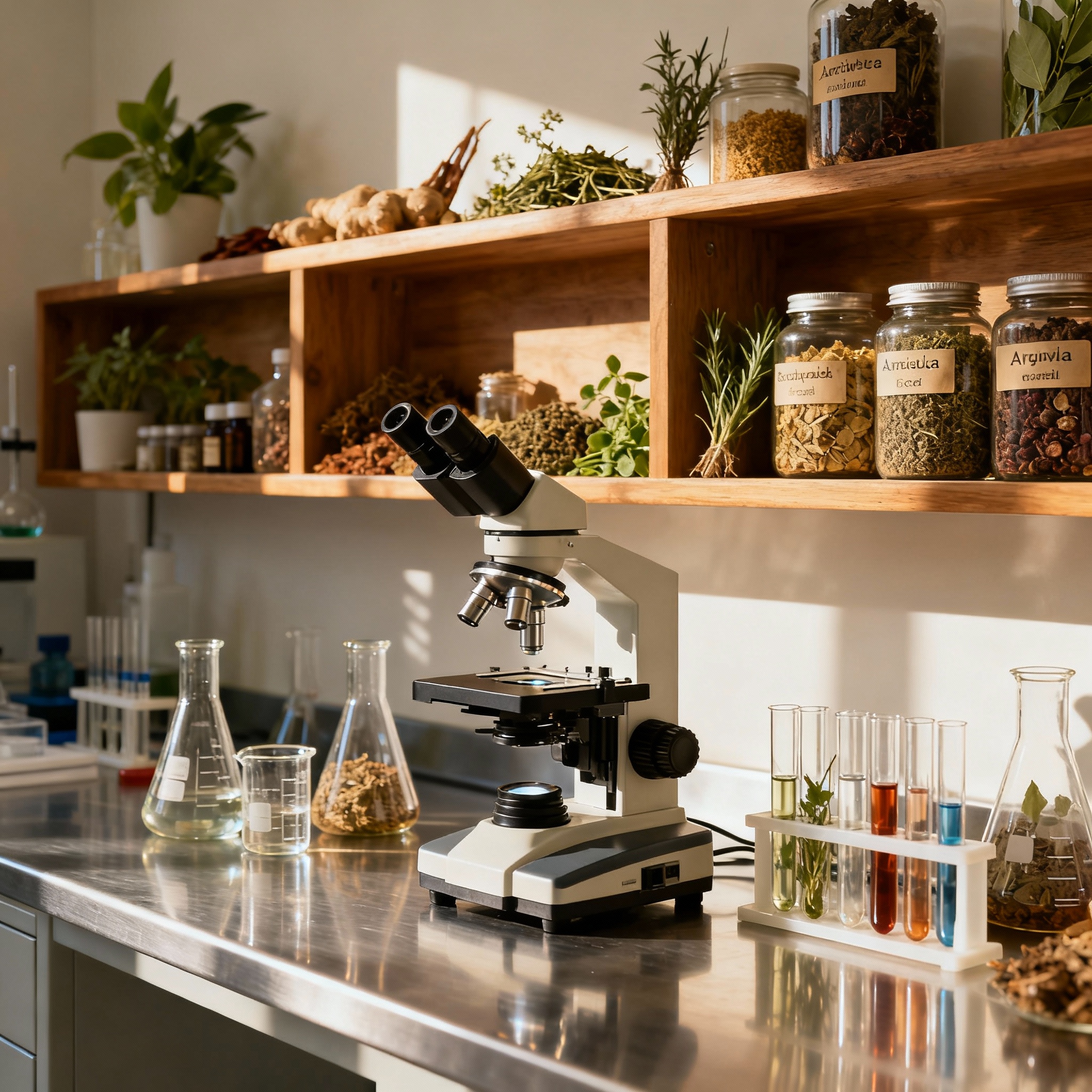 Modern research laboratory for Ayurvedic pharmaceutical and phytochemical studies