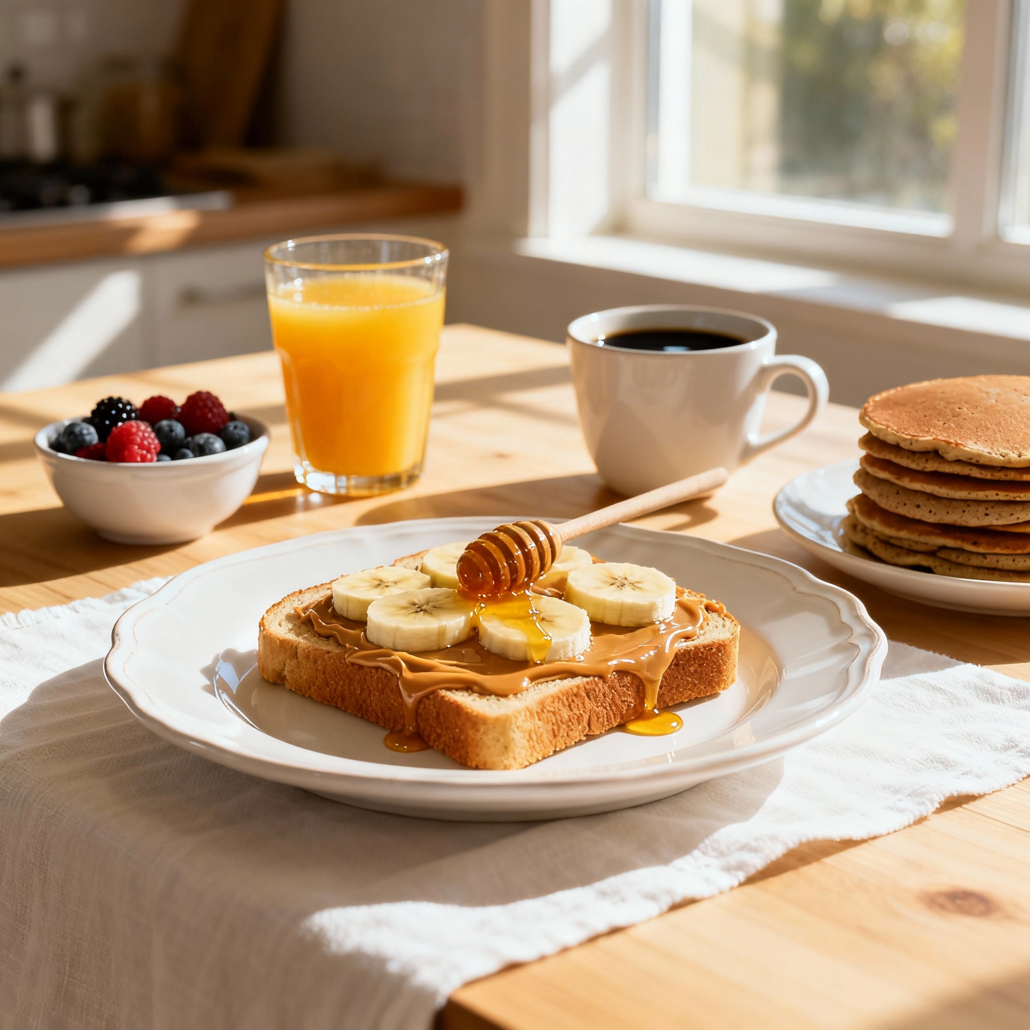Peanut butter banana toast